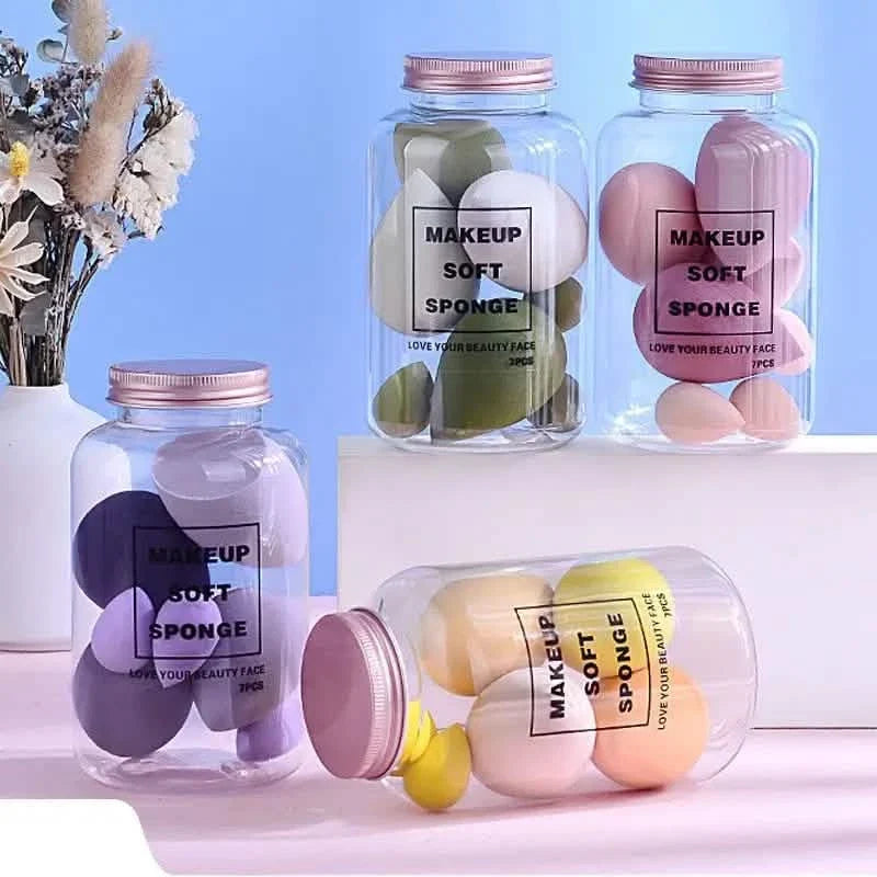 7-Pieces Set: Puff Teardrop Blender Foundation Sponge Set-7-Pieces Set: Puff Teardrop Blender Foundation Sponge Set