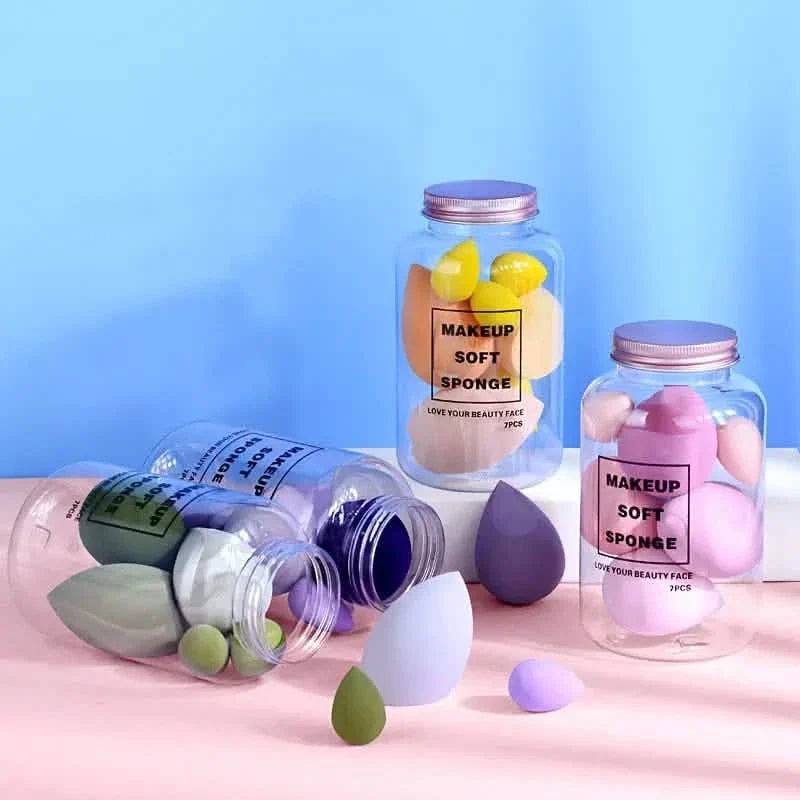 7-Pieces Set: Puff Teardrop Blender Foundation Sponge Set-7-Pieces Set: Puff Teardrop Blender Foundation Sponge Set