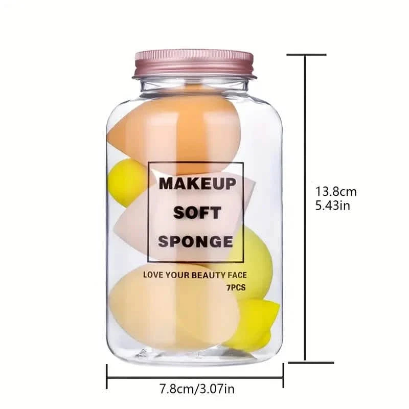 7-Pieces Set: Puff Teardrop Blender Foundation Sponge Set-7-Pieces Set: Puff Teardrop Blender Foundation Sponge Set