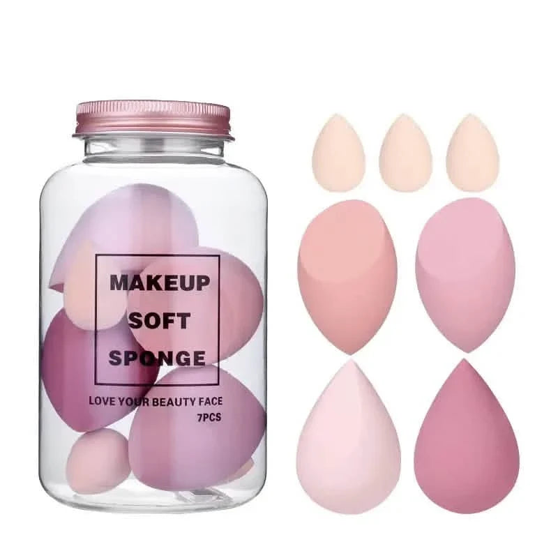 7-Pieces Set: Puff Teardrop Blender Foundation Sponge Set-7-Pieces Set: Puff Teardrop Blender Foundation Sponge Set
