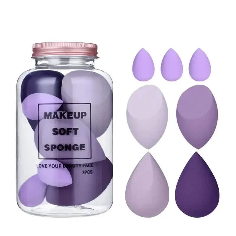 7-Pieces Set: Puff Teardrop Blender Foundation Sponge Set-7-Pieces Set: Puff Teardrop Blender Foundation Sponge Set