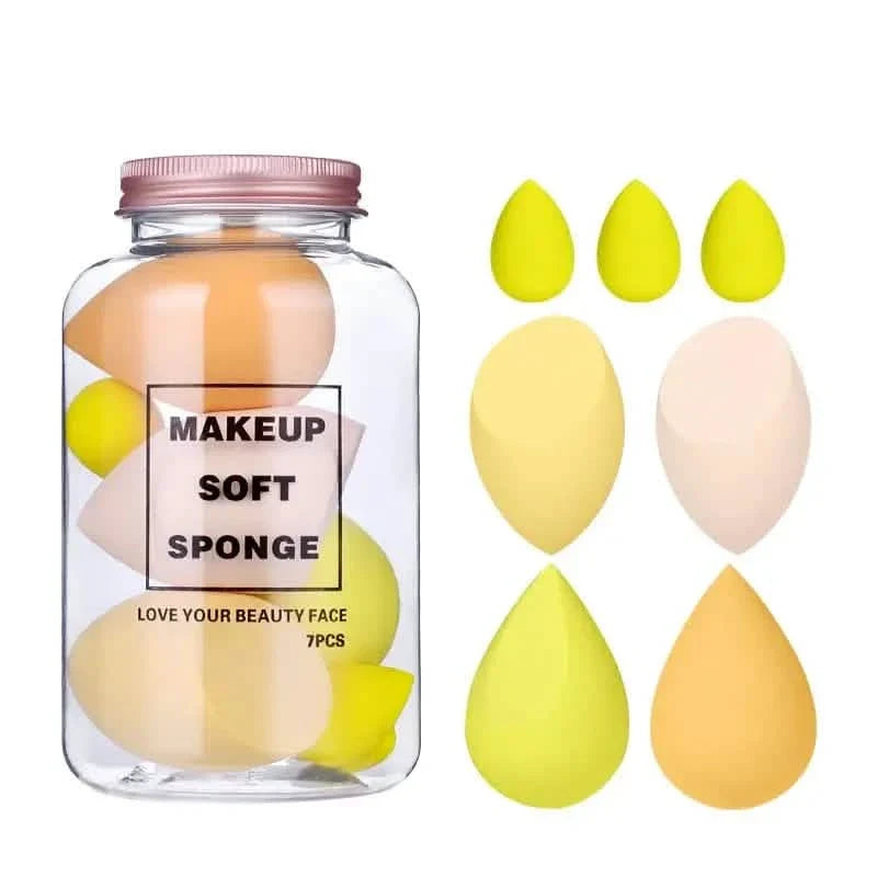 7-Pieces Set: Puff Teardrop Blender Foundation Sponge Set-7-Pieces Set: Puff Teardrop Blender Foundation Sponge Set