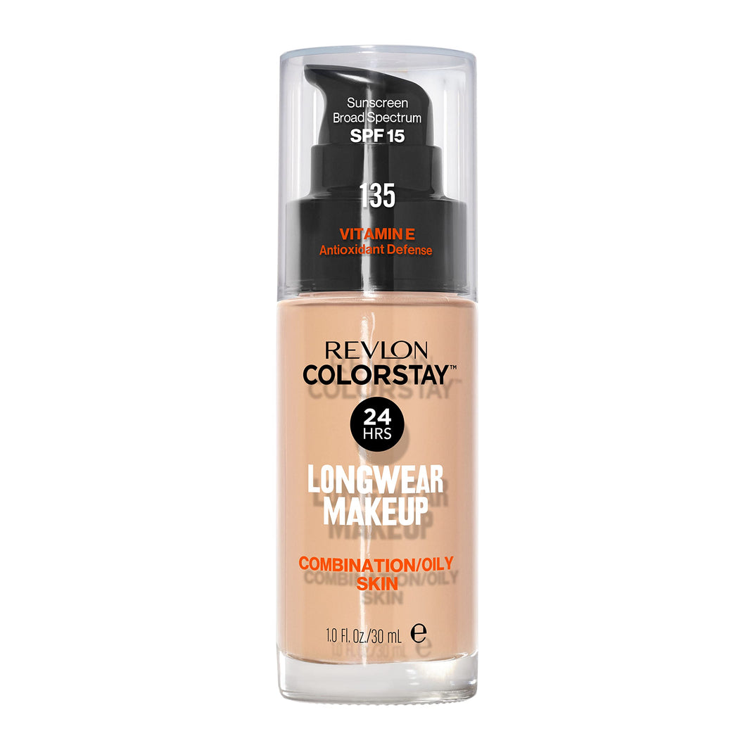 Revlon Liquid Foundation, ColorStay Face Makeup for Combination & Oily Skin, SPF 15, Medium-Full Coverage with Matte Finish, 180 Sand Beige, 1 Fl Oz-Revlon Liquid Foundation, ColorStay Face Makeup for Combination & Oily Skin, SPF 15, Medium-Full Coverage with Matte Finish, 180 Sand Beige, 1 Fl Oz