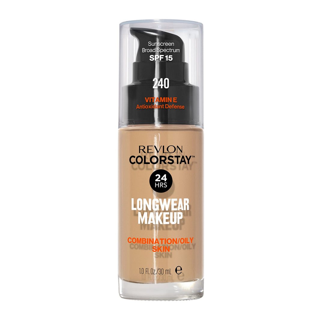 Revlon Liquid Foundation, ColorStay Face Makeup for Combination & Oily Skin, SPF 15, Medium-Full Coverage with Matte Finish, 180 Sand Beige, 1 Fl Oz-Revlon Liquid Foundation, ColorStay Face Makeup for Combination & Oily Skin, SPF 15, Medium-Full Coverage with Matte Finish, 180 Sand Beige, 1 Fl Oz