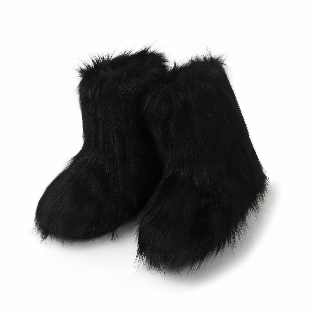 Wnshonzy Fur Boots for Women Snow Furry Fluffy Platform Flat Ankle Mini Boot Winter Round Toe Y2k Comfortable Mid-Calf Short Outdoor 2025-Wnshonzy Fur Boots for Women Snow Furry Fluffy Platform Flat Ankle Mini Boot Winter Round Toe Y2k Comfortable Mid-Calf Short Outdoor 2025