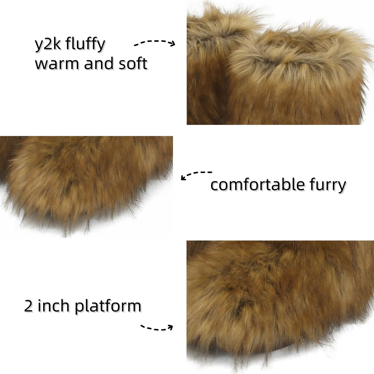 Wnshonzy Fur Boots for Women Snow Furry Fluffy Platform Flat Ankle Mini Boot Winter Round Toe Y2k Comfortable Mid-Calf Short Outdoor 2025-Wnshonzy Fur Boots for Women Snow Furry Fluffy Platform Flat Ankle Mini Boot Winter Round Toe Y2k Comfortable Mid-Calf Short Outdoor 2025