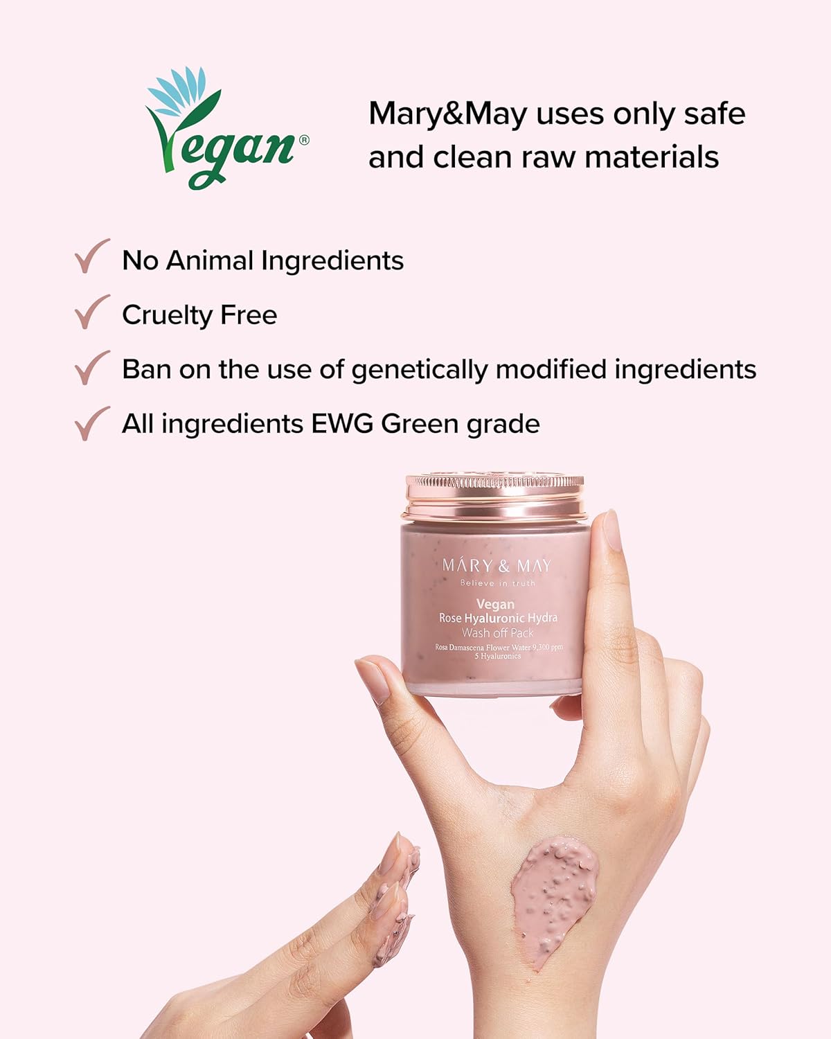 Mary & May Vegan Rose Hyaluronic Hydra Wash Off Pack-Mary & May Vegan Rose Hyaluronic Hydra Wash Off Pack