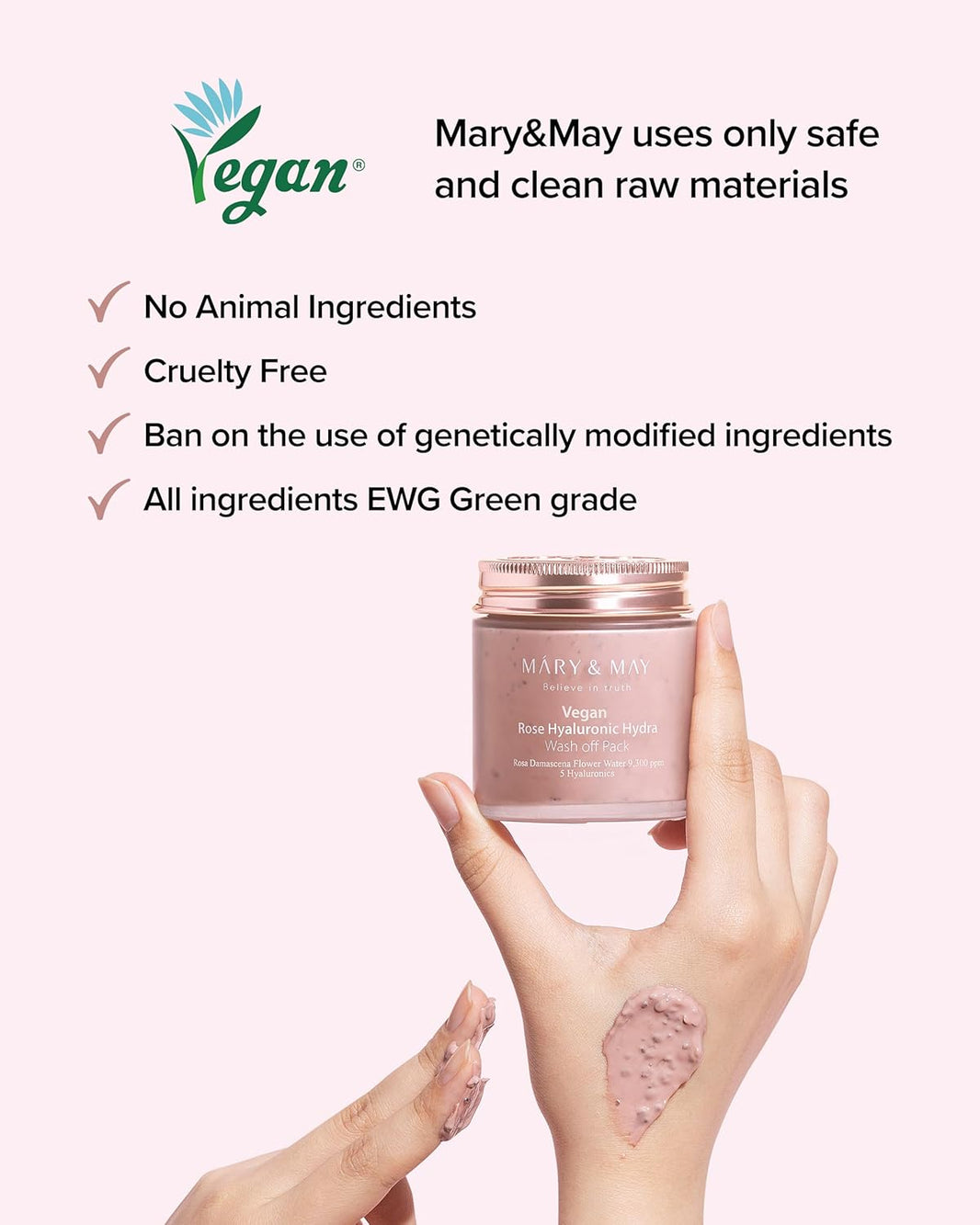 Mary & May Vegan Rose Hyaluronic Hydra Wash Off Pack-Mary & May Vegan Rose Hyaluronic Hydra Wash Off Pack