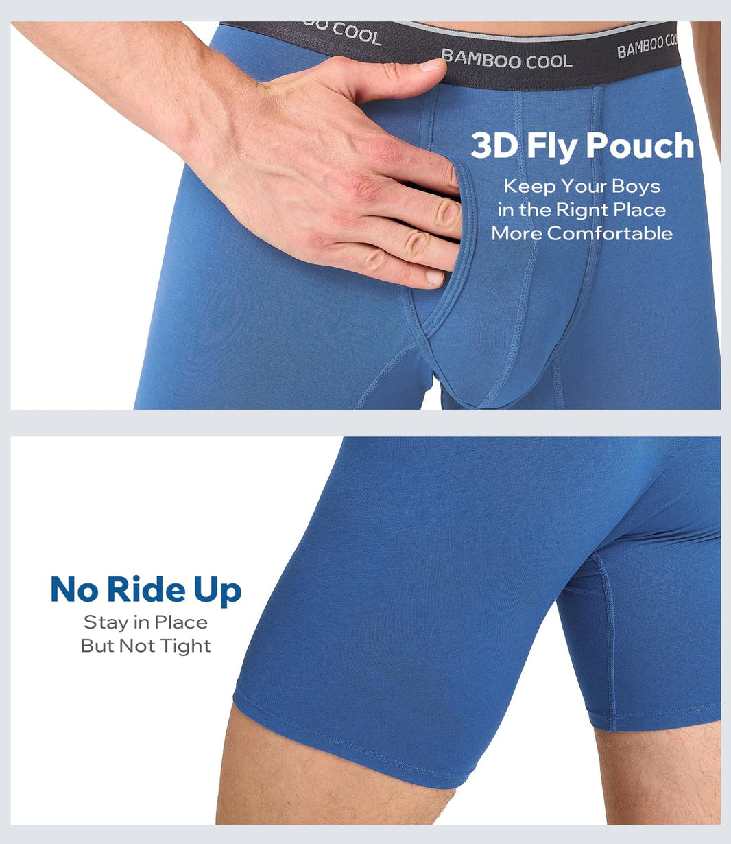 BAMBOO COOL Ultra Soft Mens Underwear Boxer Briefs Multi-pack | Bamboo Fabric‌,No Ride Up,More Breathable Than Cotton-BAMBOO COOL Ultra Soft Mens Underwear Boxer Briefs Multi-pack | Bamboo Fabric‌,No Ride Up,More Breathable Than Cotton