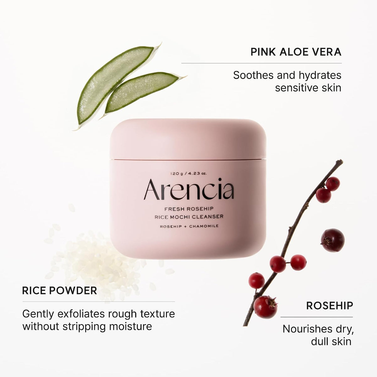 Arencia Fresh Rosehip Rice Mochi Cleanser-Arencia Fresh Rosehip Rice Mochi Cleanser