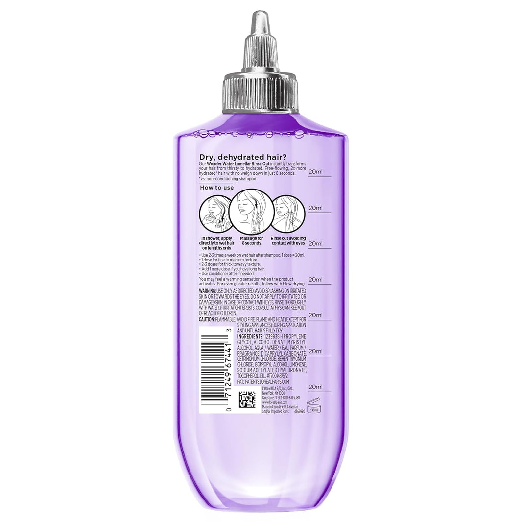 L'Oreal Paris Elvive Hyaluron Plump Flash Hydration Wonder Water Hair Rinse, 8 Second Hydrating Hair Care Treatment for Soft, Shiny Hair, 6.8 Fl Oz-L'Oreal Paris Elvive Hyaluron Plump Flash Hydration Wonder Water Hair Rinse, 8 Second Hydrating Hair Care Treatment for Soft, Shiny Hair, 6.8 Fl Oz