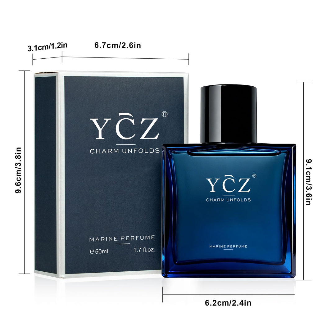 Ycz Midnight Marine Eau de Parfum for Men, 1.7 Fl Oz (50 mL), Long-Lasting Cologne, Fresh Marine & Woody Fragrance with Grapefruit, Ginger and Cedar Notes for Daily Wear, Date Night and Gifts-Ycz Midnight Marine Eau de Parfum for Men, 1.7 Fl Oz (50 mL), Long-Lasting Cologne, Fresh Marine & Woody Fragrance with Grapefruit, Ginger and Cedar Notes for Daily Wear, Date Night and Gifts