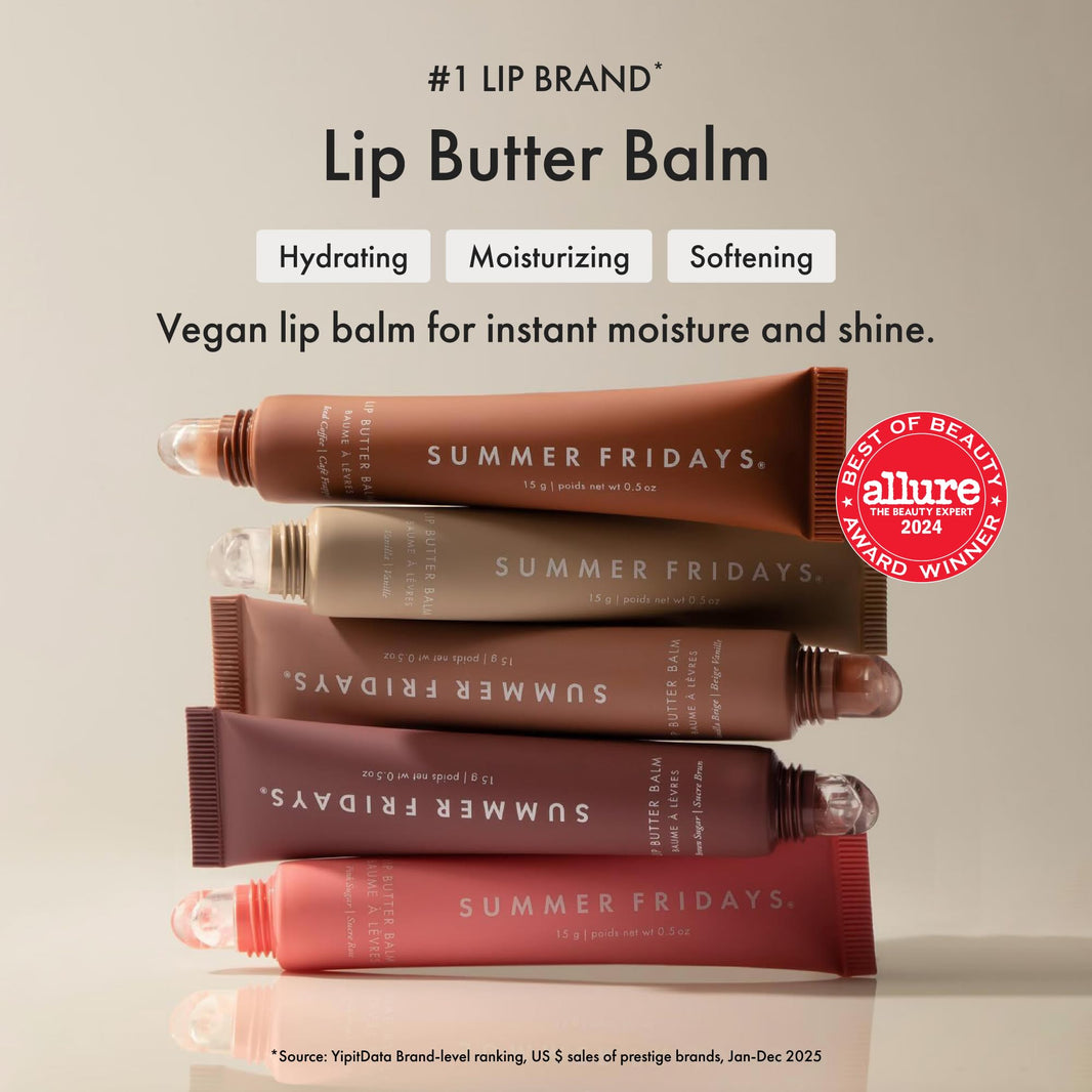 Summer Fridays Lip Butter Balm - Moisturizing Lip Gloss for Instant Shine + Sheer Color - With Nourishing Shea Butter - Everyday Makeup + Skin Care Summer Essentials - Vegan - Pink Sugar (.5 Oz)-Summer Fridays Lip Butter Balm - Moisturizing Lip Gloss for Instant Shine + Sheer Color - With Nourishing Shea Butter - Everyday Makeup + Skin Care Summer Essentials - Vegan - Pink Sugar (.5 Oz)