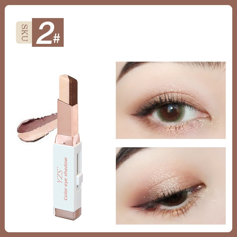 YZS Velvet Gradient Two-color Eyeshadow Stick, Contrast Pearlescent Eyeshadow, Eye Modification Eyeshadow Pen-bd7566c47c7dfbf91073d70d62591b40