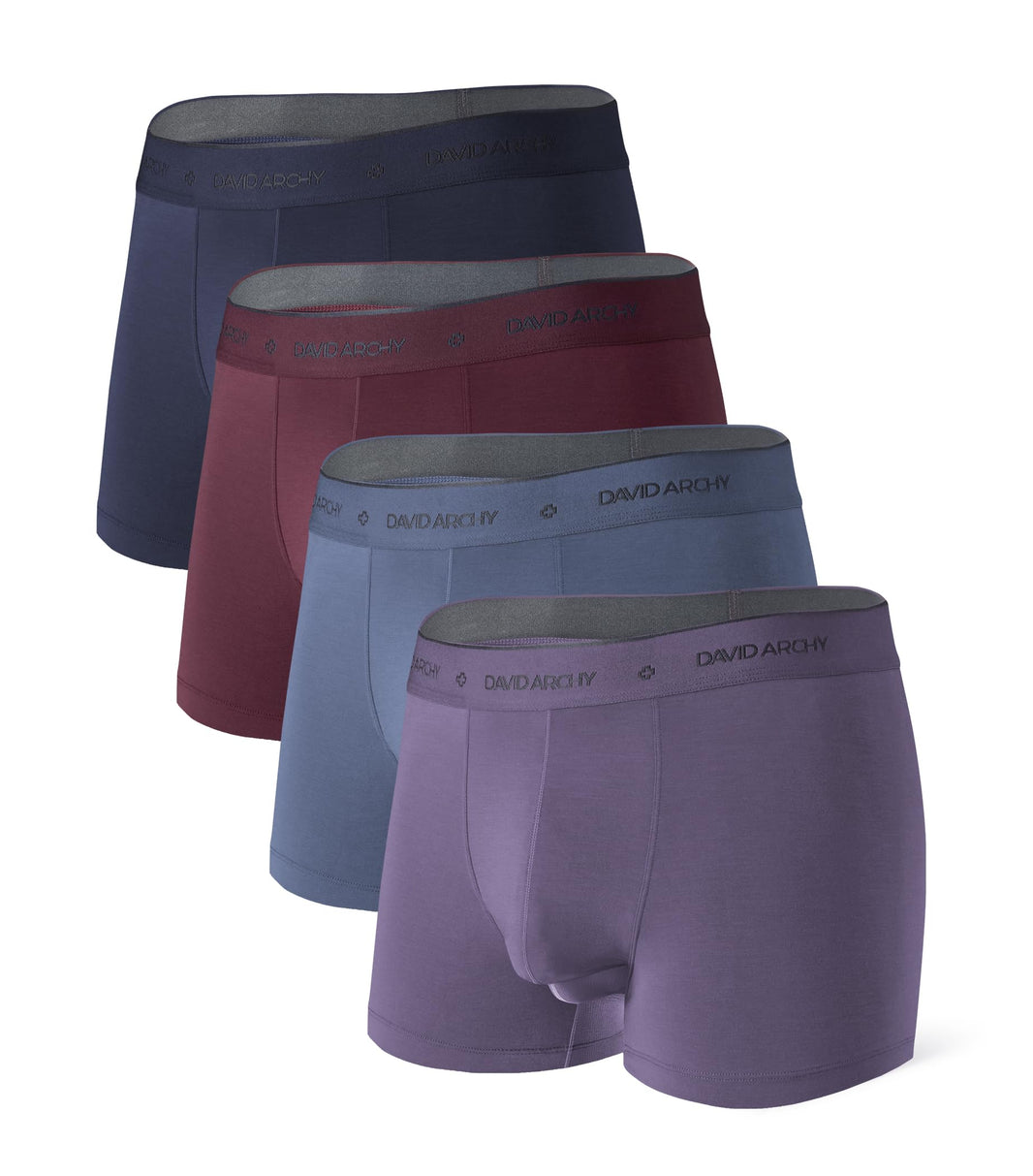DAVID ARCHY Men's Underwear Modal Boxer Briefs Trunks Multi-Pack | Dual Pouch with Fly, Ultra Soft Second Skin Feel, Breathable Stretch Spandex, Anti Chafing, Daily Lounging Work Travel-DAVID ARCHY Men's Underwear Modal Boxer Briefs Trunks Multi-Pack | Dual Pouch with Fly, Ultra Soft Second Skin Feel, Breathable Stretch Spandex, Anti Chafing, Daily Lounging Work Travel