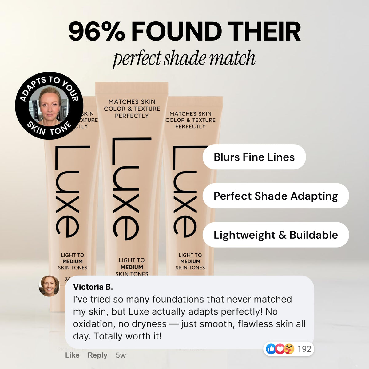 Luxe Color Changing Foundation – Medium-Luxe Color Changing Foundation – Medium
