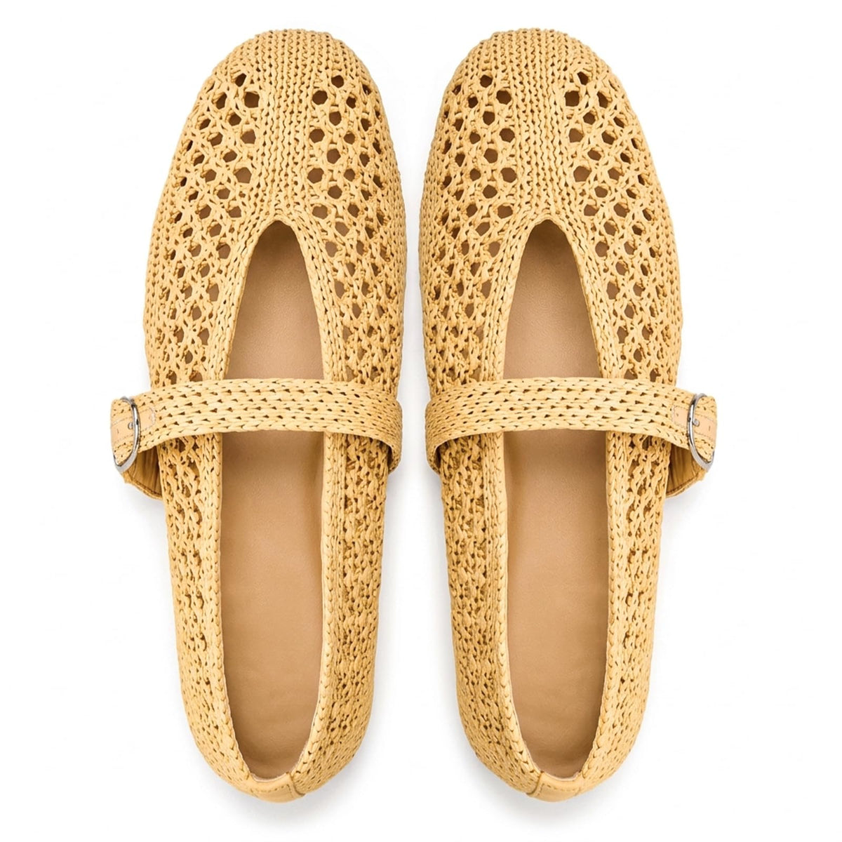 Woven Ballet Flats Women Mesh Raffia Flats Round Toe Mary Janes Comfortable Ballerina Flat Shoes-Woven Ballet Flats Women Mesh Raffia Flats Round Toe Mary Janes Comfortable Ballerina Flat Shoes