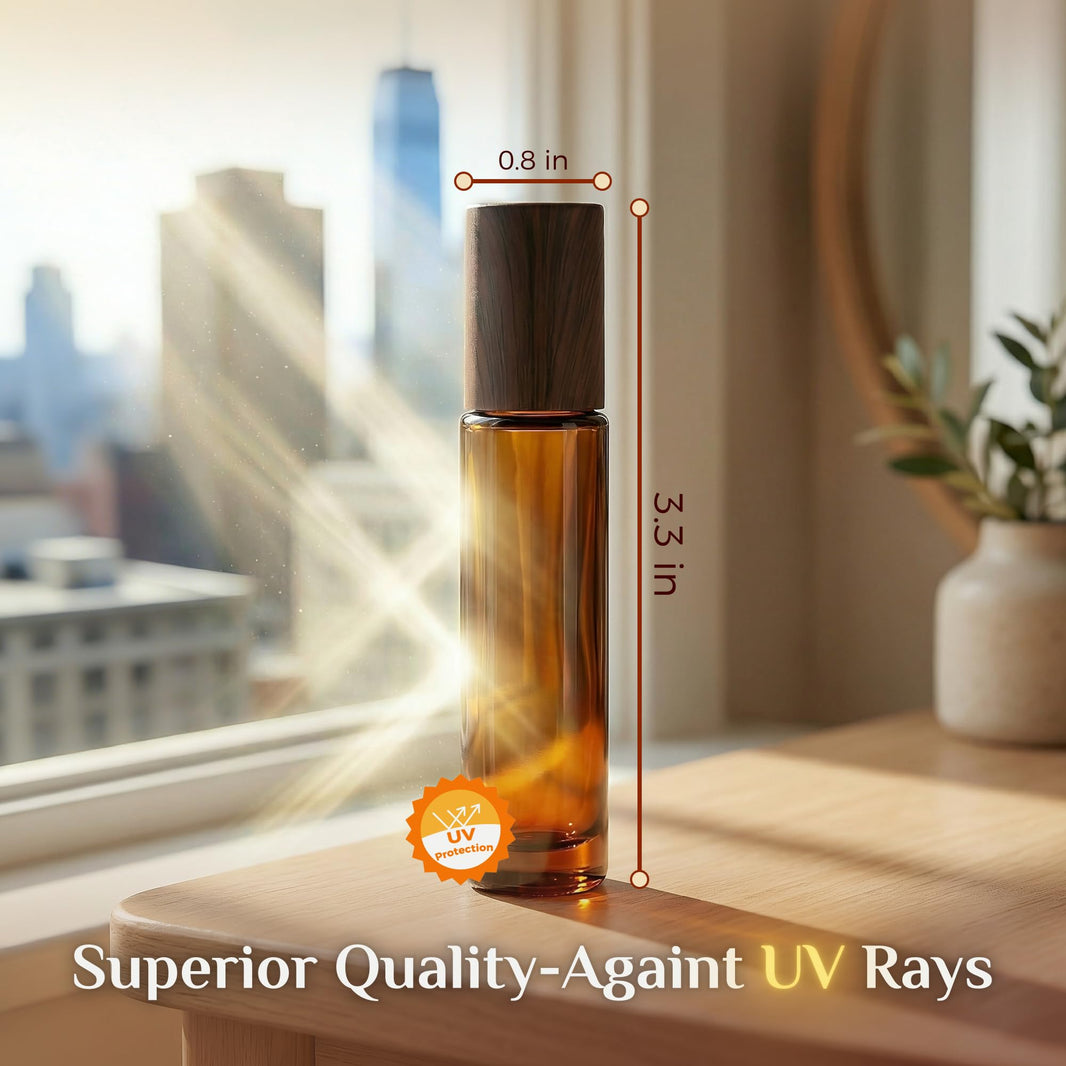 PrettyCare 4 Pack Amber Glass Oil Roller Bottles for Essential Oils 10ml, Roll On Bottles with Stainless Steel Roller Ball Leak-Proof Perfume Travel Refillable Bottle Empty, Beauty & Personal Care-PrettyCare 4 Pack Amber Glass Oil Roller Bottles for Essential Oils 10ml, Roll On Bottles with Stainless Steel Roller Ball Leak-Proof Perfume Travel Refillable Bottle Empty, Beauty & Personal Care