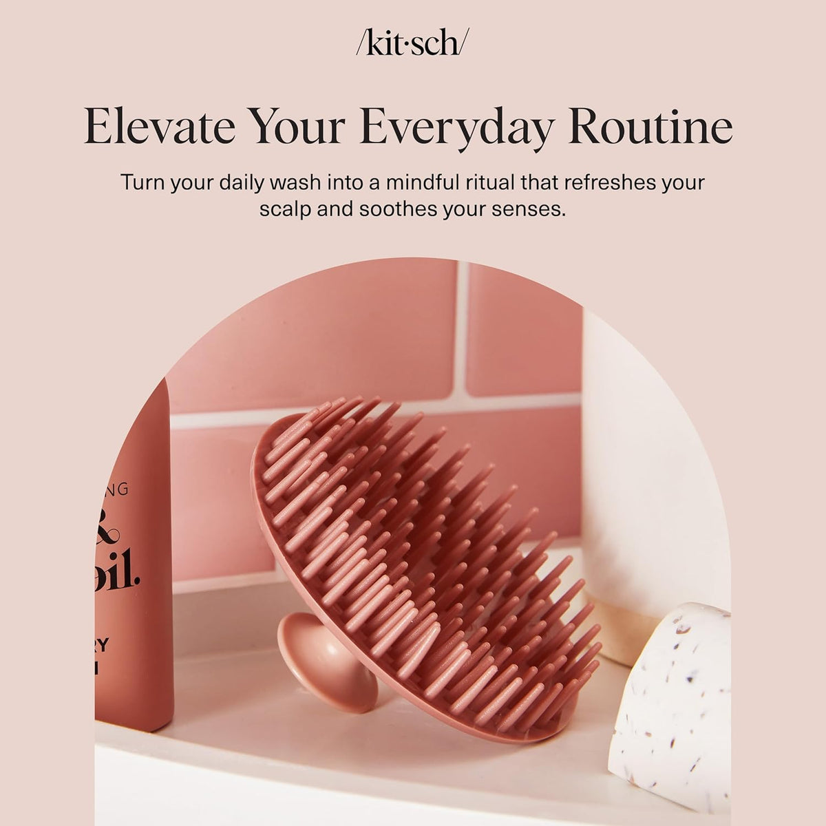 Kitsch Scalp Massager for Hair Care - Scalp Scrubber, Shampoo Brush & Exfoliator for Scalps- Hair Scrubber for Relaxing Bath - Terracotta-Kitsch Scalp Massager for Hair Care - Scalp Scrubber, Shampoo Brush & Exfoliator for Scalps- Hair Scrubber for Relaxing Bath - Terracotta