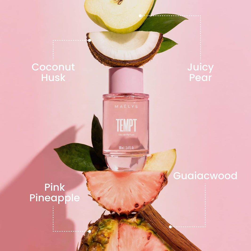 MAËLYS TEMPT Long Lasting Eau de Parfum for Women - Sparkling Citrus, Tropical Fruit & Soft Musk - Luxury Floral Fragrance (100mL)-MAËLYS TEMPT Long Lasting Eau de Parfum for Women - Sparkling Citrus, Tropical Fruit & Soft Musk - Luxury Floral Fragrance (100mL)