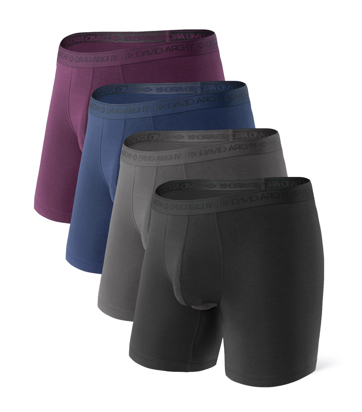 DAVID ARCHY Men's Underwear Modal Boxer Briefs Trunks Multi-Pack | Dual Pouch with Fly, Ultra Soft Second Skin Feel, Breathable Stretch Spandex, Anti Chafing, Daily Lounging Work Travel-DAVID ARCHY Men's Underwear Modal Boxer Briefs Trunks Multi-Pack | Dual Pouch with Fly, Ultra Soft Second Skin Feel, Breathable Stretch Spandex, Anti Chafing, Daily Lounging Work Travel