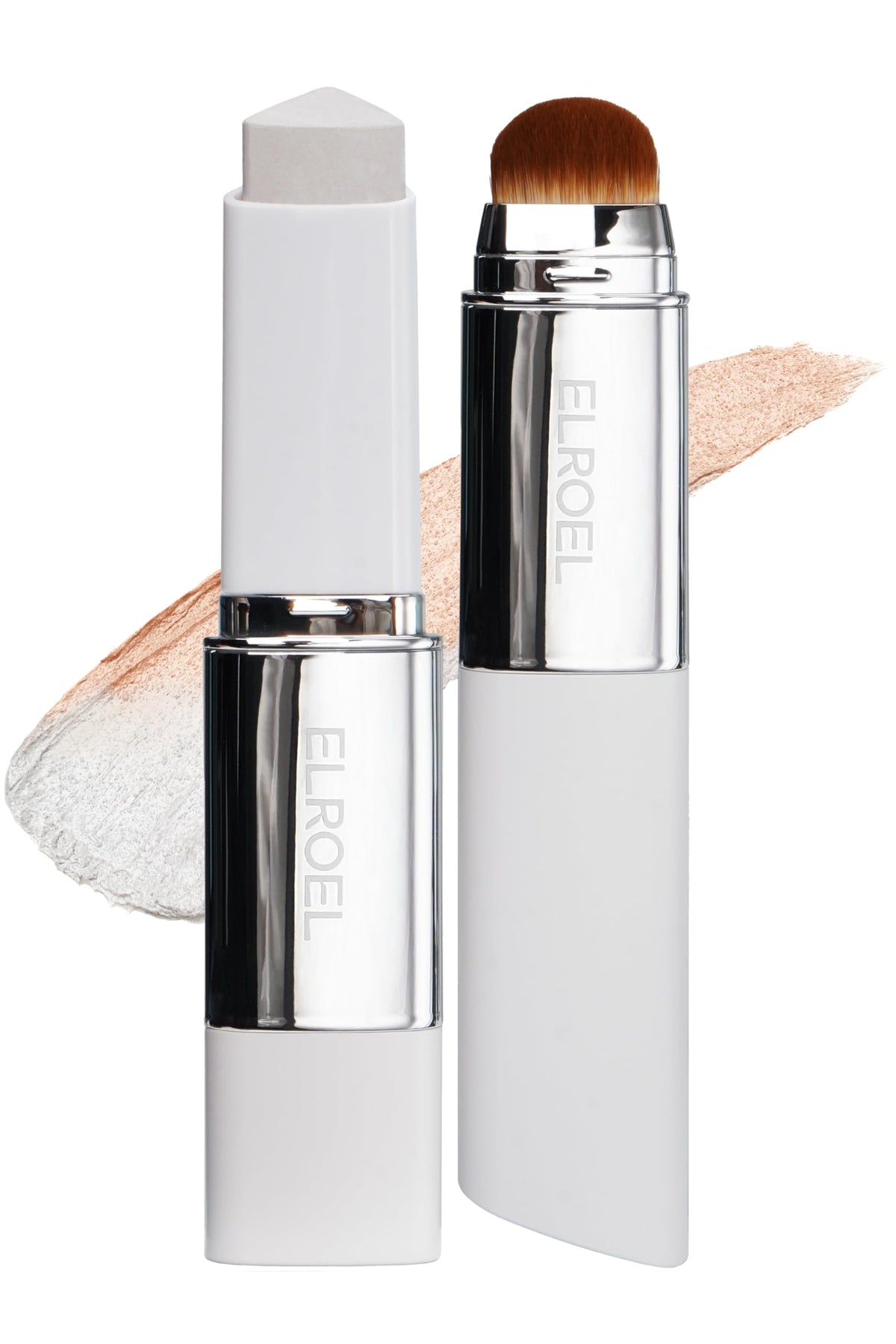 ELROEL Blanc Cover Cream Stick V White - Korean Color-Changing Foundation Stick with Volufiline - Medium to Full Coverage Dewy Finish Base Makeup - Dual-Ended with Detachable Brush (202 Natural)-ELROEL Blanc Cover Cream Stick V White - Korean Color-Changing Foundation Stick with Volufiline - Medium to Full Coverage Dewy Finish Base Makeup - Dual-Ended with Detachable Brush (202 Natural)