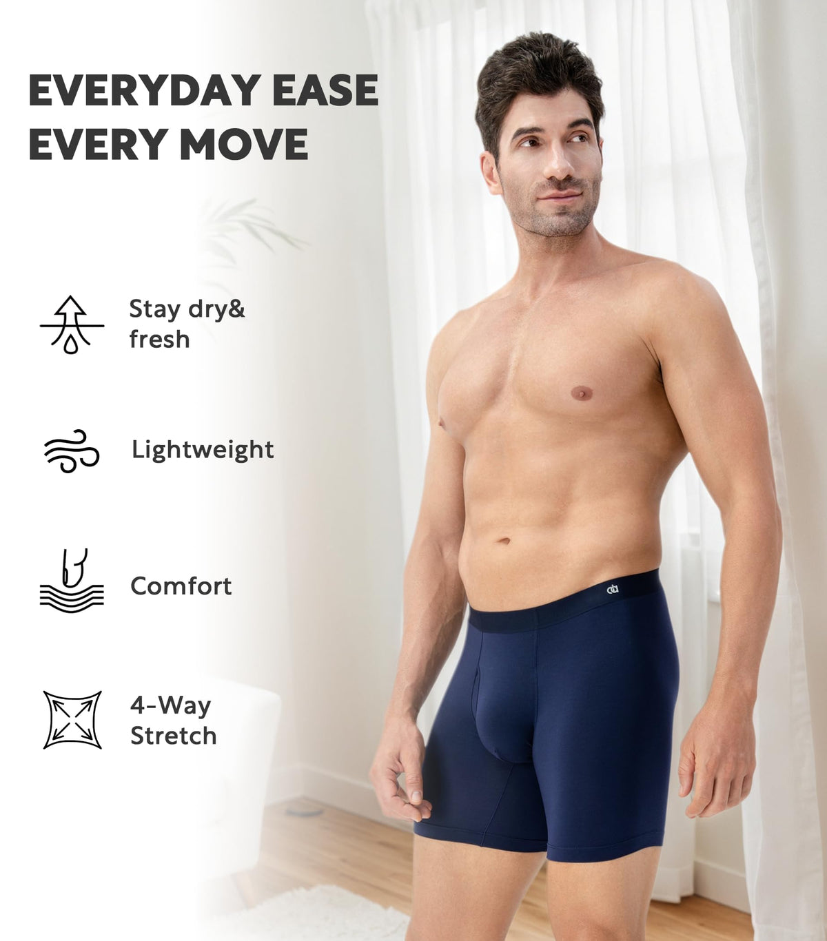 DAVID ARCHY Men's Ultra Soft Underwear Modal Boxer Briefs Slim Fit 6.5" | Second Skin Fabric Breathable, Smooth Low-Profile Waistband, Easy Access Side Fly, Tagless Anti Chafing for All-day Comfort-DAVID ARCHY Men's Ultra Soft Underwear Modal Boxer Briefs Slim Fit 6.5" | Second Skin Fabric Breathable, Smooth Low-Profile Waistband, Easy Access Side Fly, Tagless Anti Chafing for All-day Comfort
