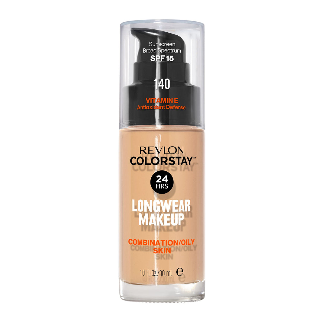 Revlon Liquid Foundation, ColorStay Face Makeup for Combination & Oily Skin, SPF 15, Medium-Full Coverage with Matte Finish, 180 Sand Beige, 1 Fl Oz-Revlon Liquid Foundation, ColorStay Face Makeup for Combination & Oily Skin, SPF 15, Medium-Full Coverage with Matte Finish, 180 Sand Beige, 1 Fl Oz