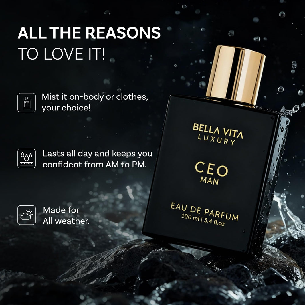 Bellavita Luxury G.O.A.T. Eau de Parfum | 100 ml (3.4 fl.oz.) | Perfume for Men | Citrus, Bergamot, Patchouli, and Vetiver Notes | Long Lasting Men's Fragrance | Gift for father's Day-Bellavita Luxury G.O.A.T. Eau de Parfum | 100 ml (3.4 fl.oz.) | Perfume for Men | Citrus, Bergamot, Patchouli, and Vetiver Notes | Long Lasting Men's Fragrance | Gift for father's Day
