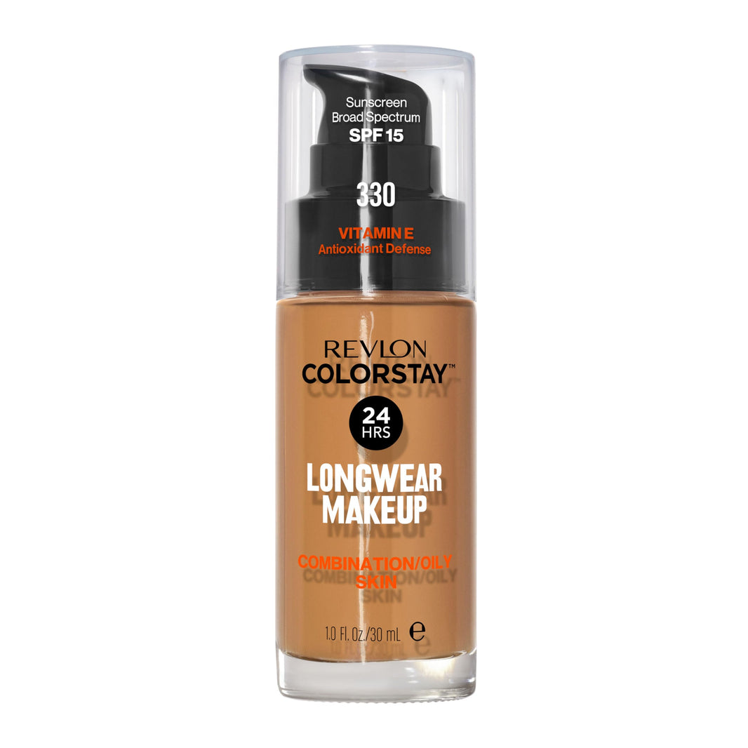 Revlon Liquid Foundation, ColorStay Face Makeup for Combination & Oily Skin, SPF 15, Medium-Full Coverage with Matte Finish, 180 Sand Beige, 1 Fl Oz-Revlon Liquid Foundation, ColorStay Face Makeup for Combination & Oily Skin, SPF 15, Medium-Full Coverage with Matte Finish, 180 Sand Beige, 1 Fl Oz