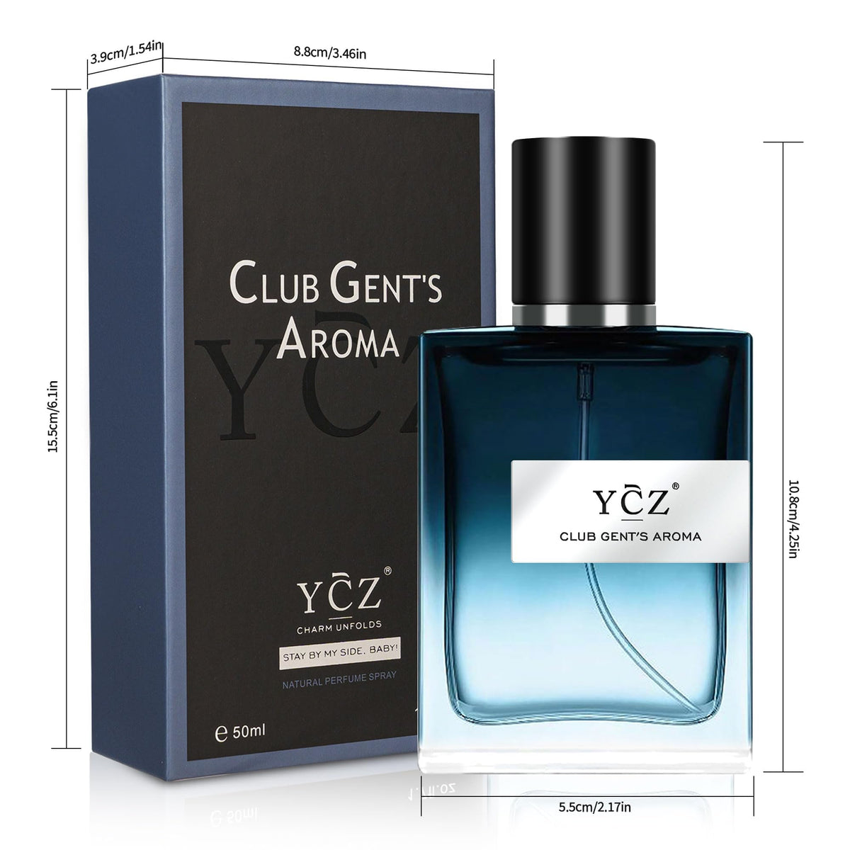 Ycz Midnight Marine Eau de Parfum for Men, 1.7 Fl Oz (50 mL), Long-Lasting Cologne, Fresh Marine & Woody Fragrance with Grapefruit, Ginger and Cedar Notes for Daily Wear, Date Night and Gifts-Ycz Midnight Marine Eau de Parfum for Men, 1.7 Fl Oz (50 mL), Long-Lasting Cologne, Fresh Marine & Woody Fragrance with Grapefruit, Ginger and Cedar Notes for Daily Wear, Date Night and Gifts