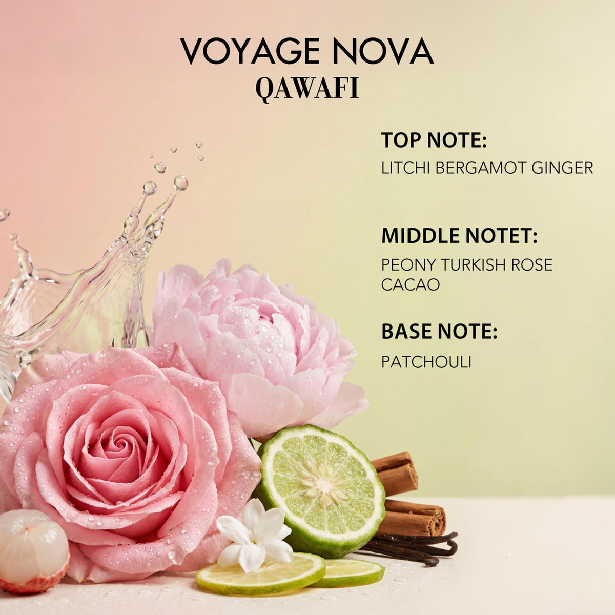 Voyage Nova Eau de Parfum for Women, Lychee Bergamot Ginger, Rose Peony Cocoa Blossom, Elegant Patchouli, Long Lasting Spring Fall Perfume, 100ml & 3.4 fl oz-Voyage Nova Eau de Parfum for Women, Lychee Bergamot Ginger, Rose Peony Cocoa Blossom, Elegant Patchouli, Long Lasting Spring Fall Perfume, 100ml & 3.4 fl oz