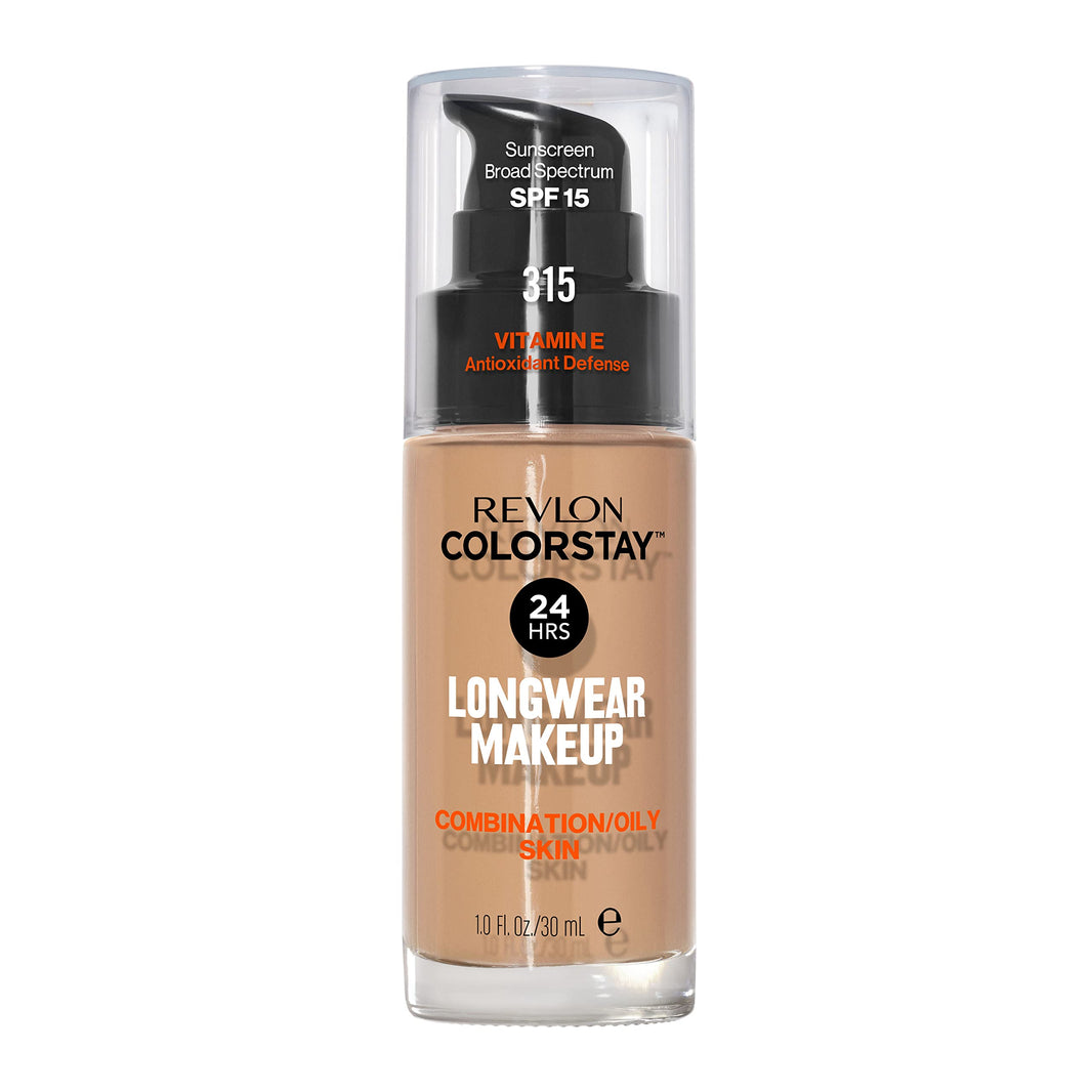 Revlon Liquid Foundation, ColorStay Face Makeup for Combination & Oily Skin, SPF 15, Medium-Full Coverage with Matte Finish, 180 Sand Beige, 1 Fl Oz-Revlon Liquid Foundation, ColorStay Face Makeup for Combination & Oily Skin, SPF 15, Medium-Full Coverage with Matte Finish, 180 Sand Beige, 1 Fl Oz