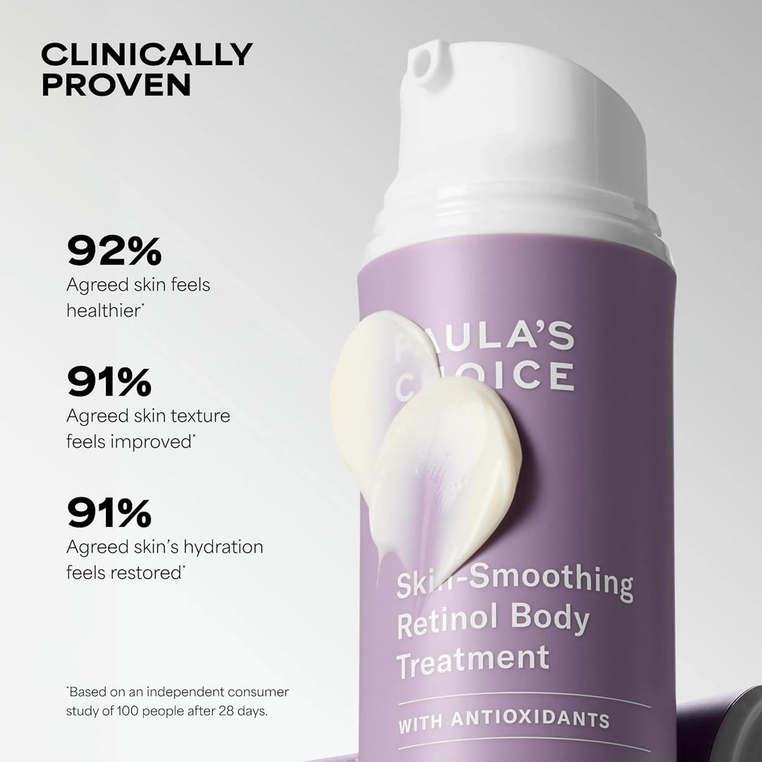 Paula's Choice Retinol Skin-Smoothing Body Lotion Treatment, Body Cream with Shea Butter, Vitamin C & E Lotion, All Skin Types, Anti-Aging Body Moisturizer, Reduce Dryness, Fragrance-Free, 4oz-Paula's Choice Retinol Skin-Smoothing Body Lotion Treatment, Body Cream with Shea Butter, Vitamin C & E Lotion, All Skin Types, Anti-Aging Body Moisturizer, Reduce Dryness, Fragrance-Free, 4oz