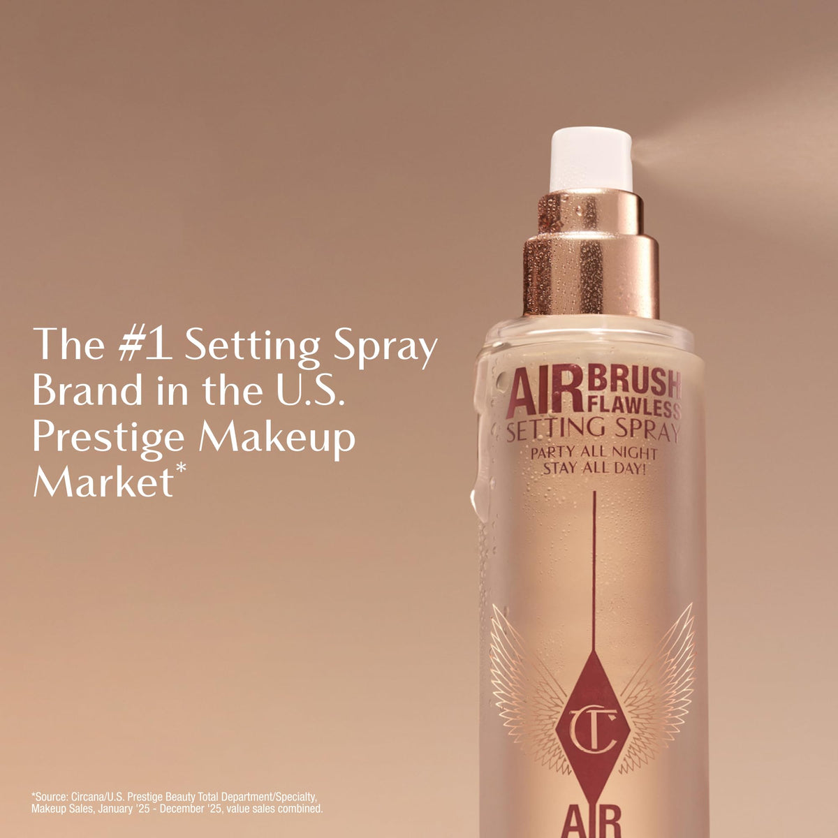 Charlotte Tilbury Airbrush Flawless Setting Spray - Ultra-Fine Hydrating Mist to Prime & Set Makeup Up to 16Hr – Soothes and Blurs Skin, Waterproof, Wedding Makeup-Charlotte Tilbury Airbrush Flawless Setting Spray - Ultra-Fine Hydrating Mist to Prime & Set Makeup Up to 16Hr – Soothes and Blurs Skin, Waterproof, Wedding Makeup
