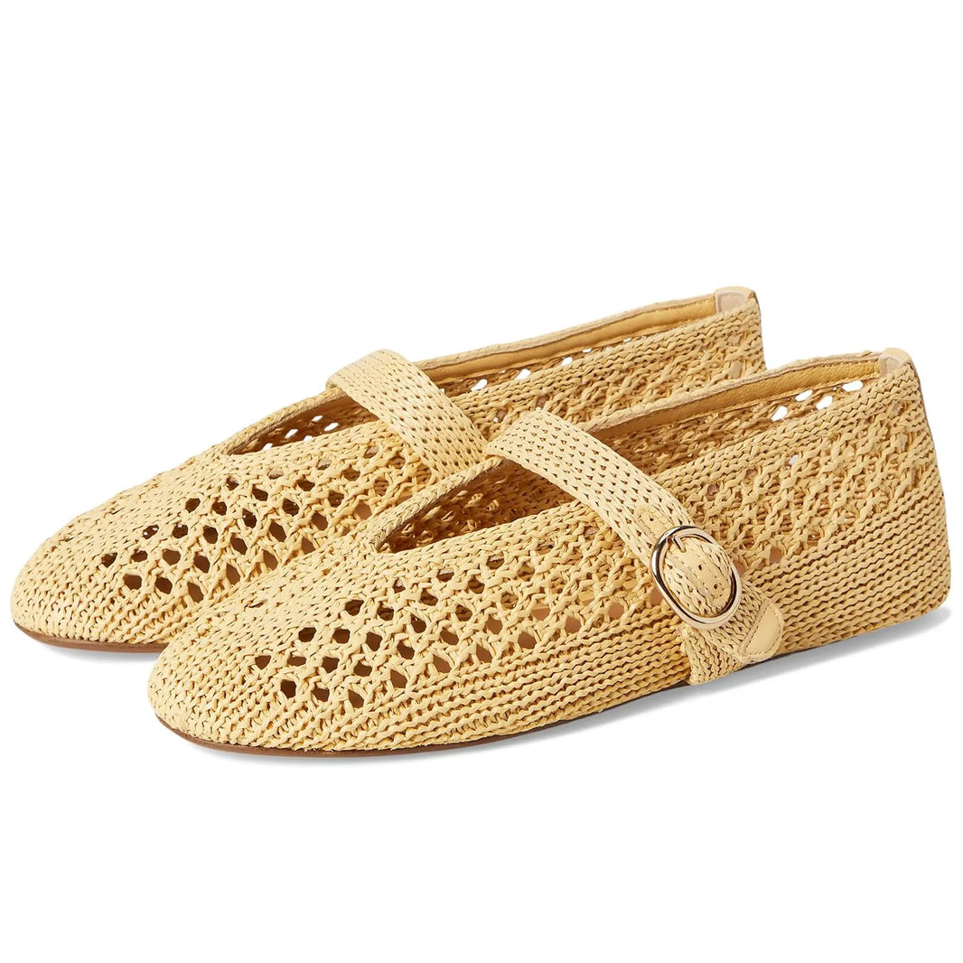 Woven Ballet Flats Women Mesh Raffia Flats Round Toe Mary Janes Comfortable Ballerina Flat Shoes-Woven Ballet Flats Women Mesh Raffia Flats Round Toe Mary Janes Comfortable Ballerina Flat Shoes