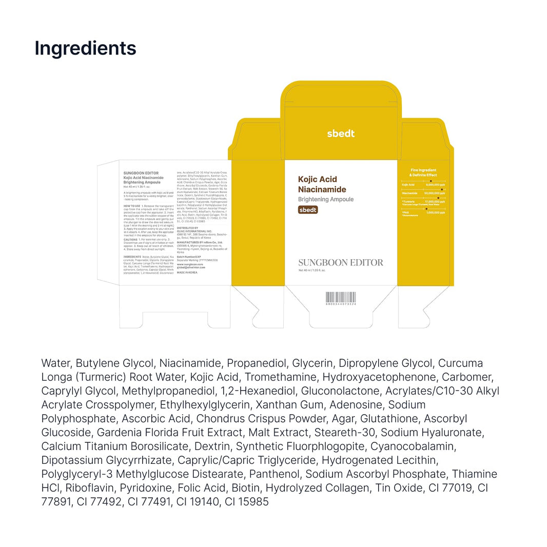 Sungboon Editor Kojic Acid Niacinamide Brightening Ampoule-Sungboon Editor Kojic Acid Niacinamide Brightening Ampoule