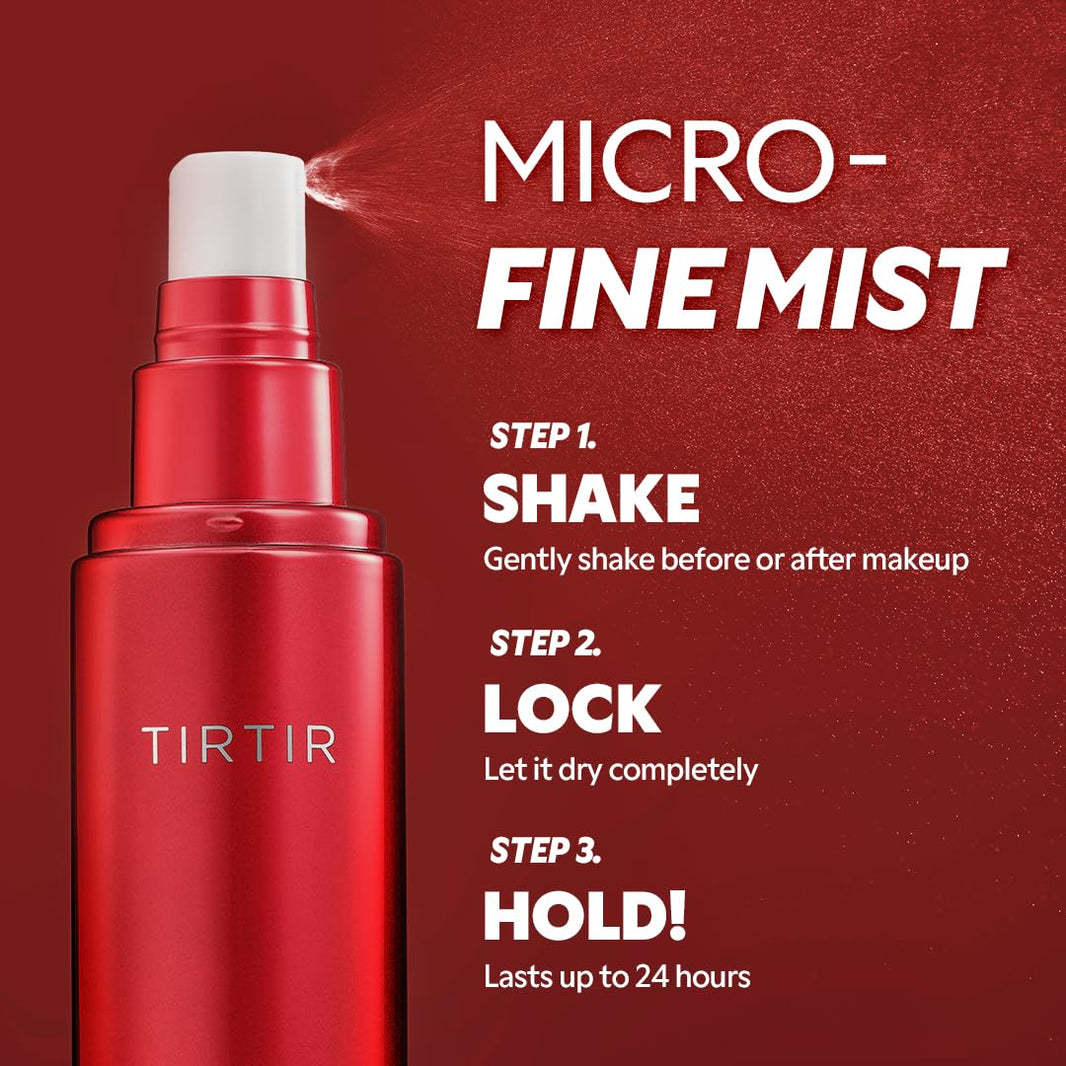 TIRTIR Waterproof Setting Spray – 24 Hour Long Lasting Fix, Sweatproof Water Resistant Makeup Finisher – Ethanol Free, Semi Matte Finish for Oily Skin – Korean Makeup Fixer-TIRTIR Waterproof Setting Spray – 24 Hour Long Lasting Fix, Sweatproof Water Resistant Makeup Finisher – Ethanol Free, Semi Matte Finish for Oily Skin – Korean Makeup Fixer