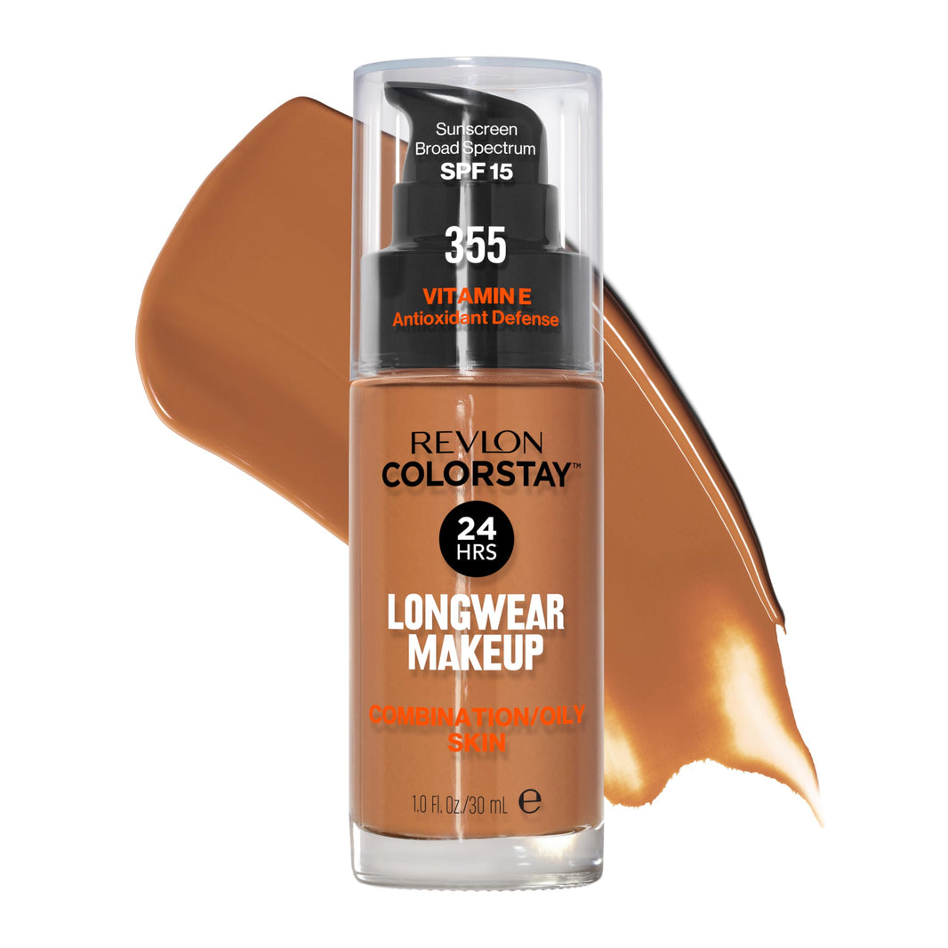 Revlon Liquid Foundation, ColorStay Face Makeup for Combination & Oily Skin, SPF 15, Medium-Full Coverage with Matte Finish, 180 Sand Beige, 1 Fl Oz-Revlon Liquid Foundation, ColorStay Face Makeup for Combination & Oily Skin, SPF 15, Medium-Full Coverage with Matte Finish, 180 Sand Beige, 1 Fl Oz