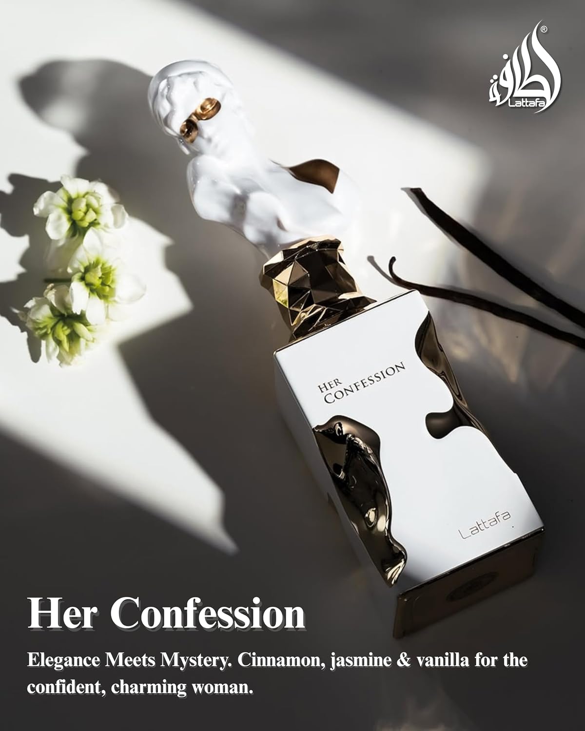 Lattafa Her Confession - Vanilla, Floral, Amber, Musk - Eau de Parfum Long-Lasting Fragrance for Women, 3.40 Ounce / 100 ml-Lattafa Her Confession - Vanilla, Floral, Amber, Musk - Eau de Parfum Long-Lasting Fragrance for Women, 3.40 Ounce / 100 ml