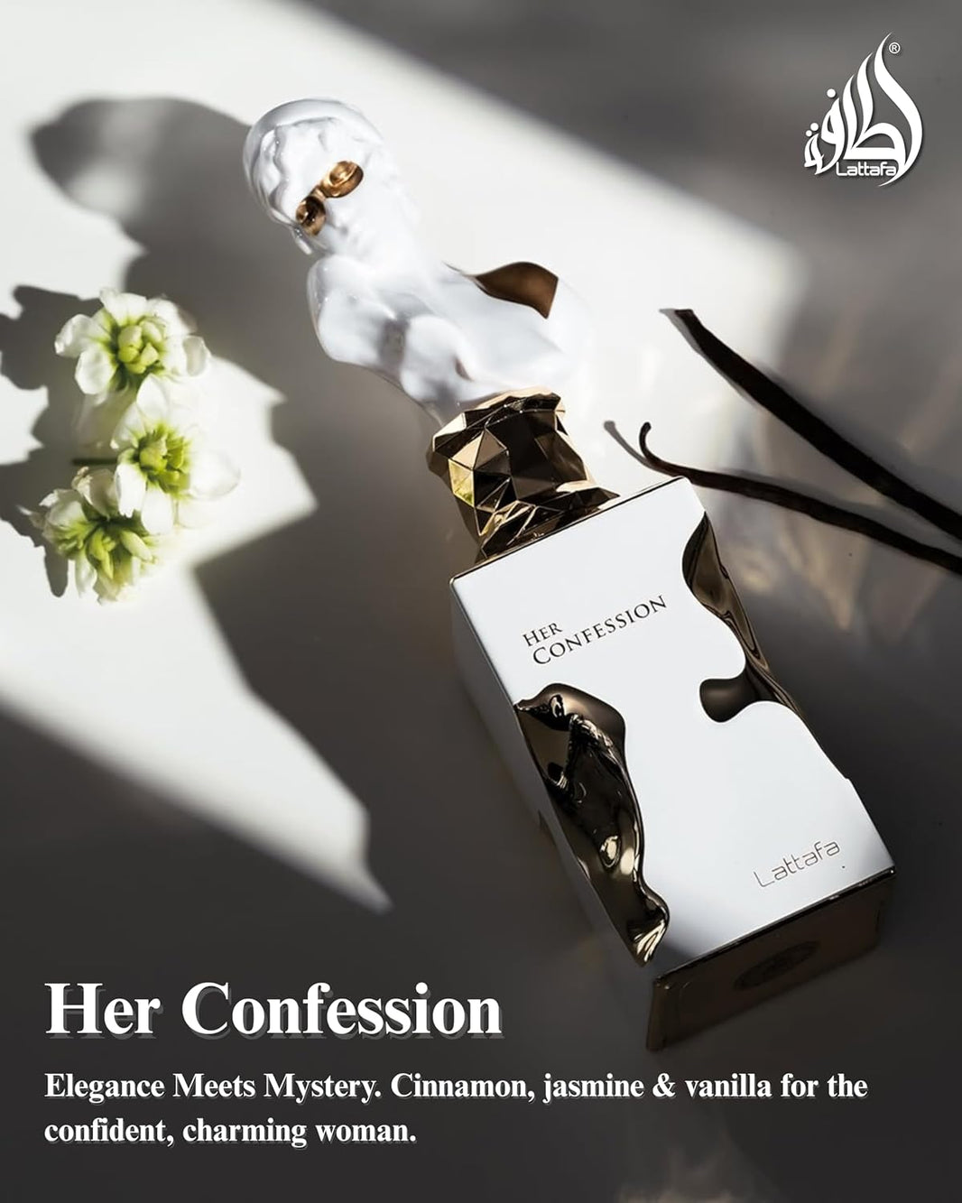 Lattafa Her Confession - Vanilla, Floral, Amber, Musk - Eau de Parfum Long-Lasting Fragrance for Women, 3.40 Ounce / 100 ml-Lattafa Her Confession - Vanilla, Floral, Amber, Musk - Eau de Parfum Long-Lasting Fragrance for Women, 3.40 Ounce / 100 ml
