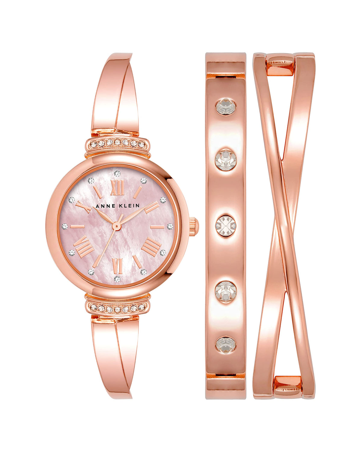 Anne Klein Women's Premium Crystal Accented Bangle Watch Set, AK/2245-Anne Klein Women's Premium Crystal Accented Bangle Watch Set, AK/2245