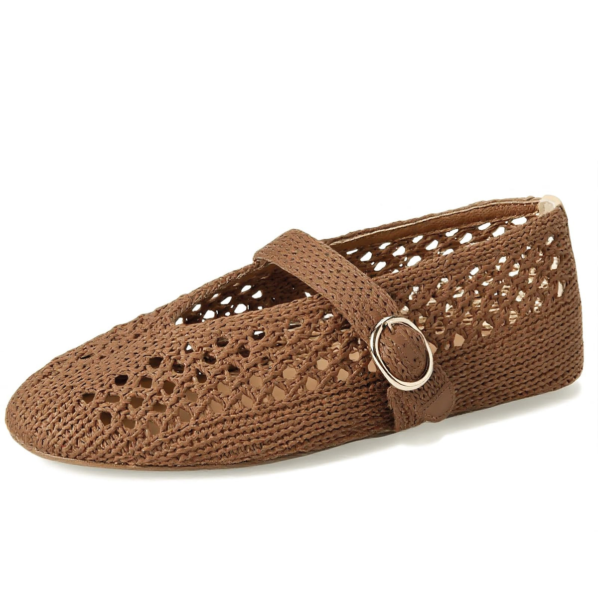Woven Ballet Flats Women Mesh Raffia Flats Round Toe Mary Janes Comfortable Ballerina Flat Shoes-Woven Ballet Flats Women Mesh Raffia Flats Round Toe Mary Janes Comfortable Ballerina Flat Shoes