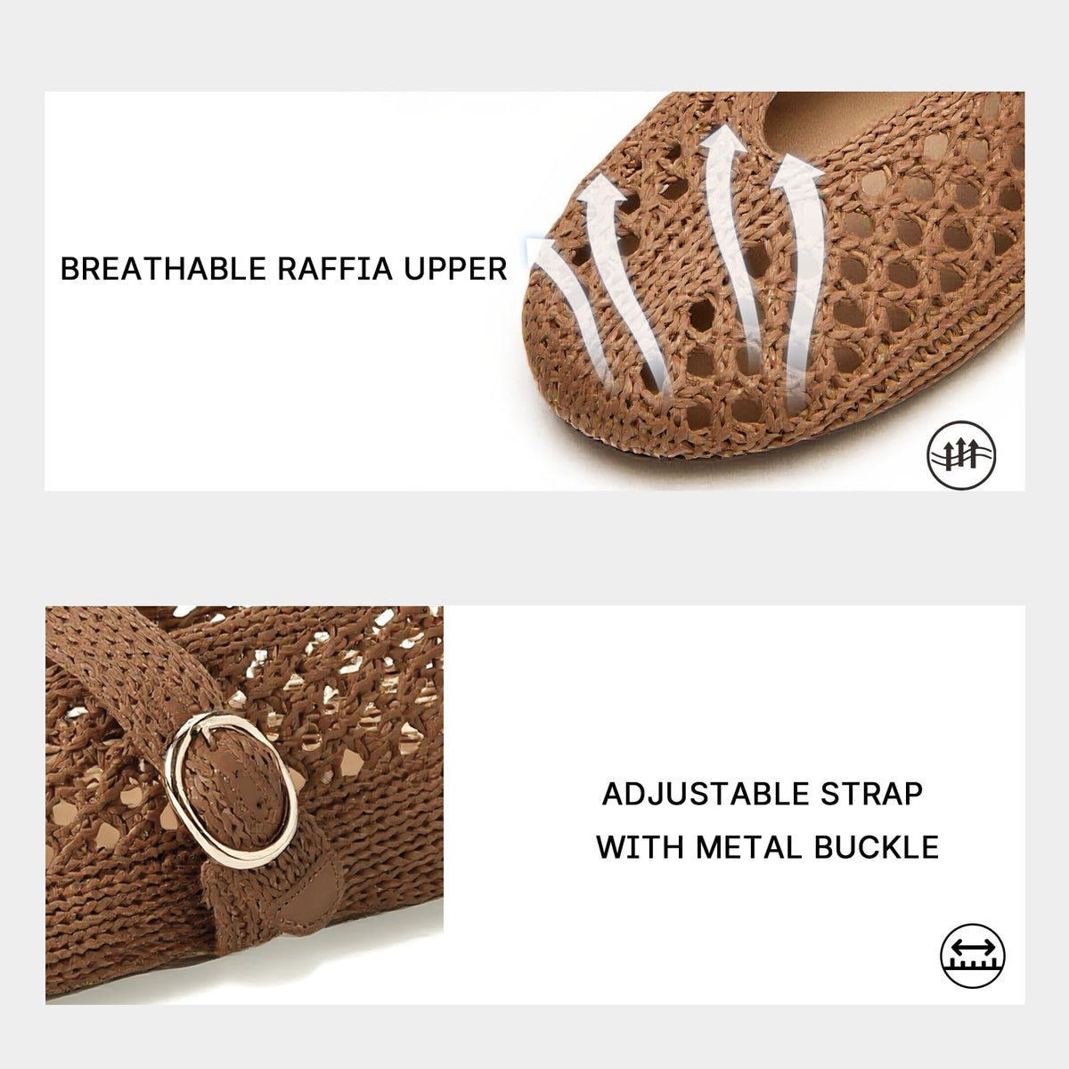 Woven Ballet Flats Women Mesh Raffia Flats Round Toe Mary Janes Comfortable Ballerina Flat Shoes-Woven Ballet Flats Women Mesh Raffia Flats Round Toe Mary Janes Comfortable Ballerina Flat Shoes