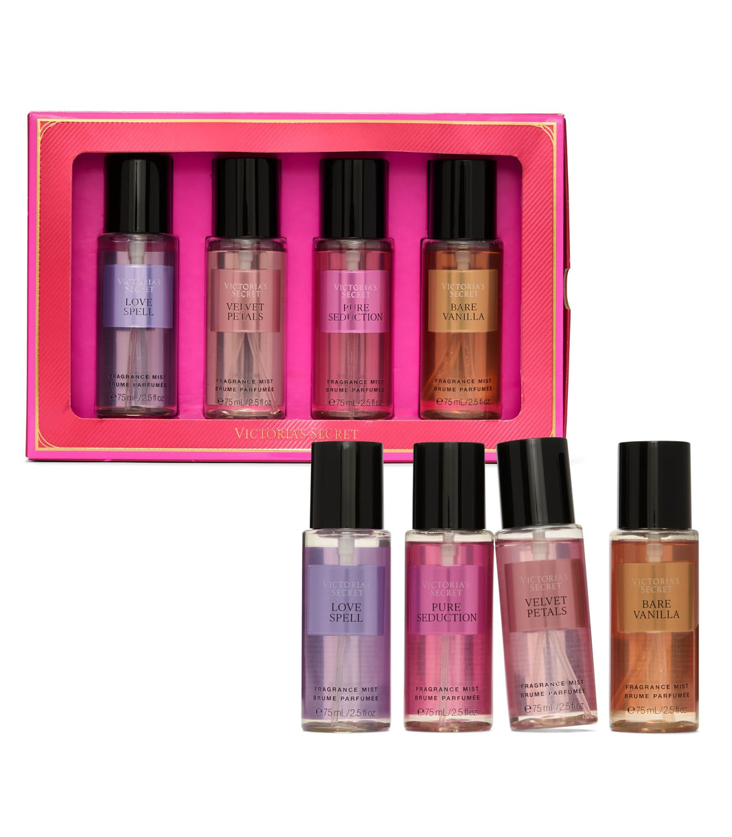 Victoria's Secret Fragrance Mist Collection 4 Piece Mini Mist Gift Set, Assorted Scents, Gift Set for Women-Victoria's Secret Fragrance Mist Collection 4 Piece Mini Mist Gift Set, Assorted Scents, Gift Set for Women