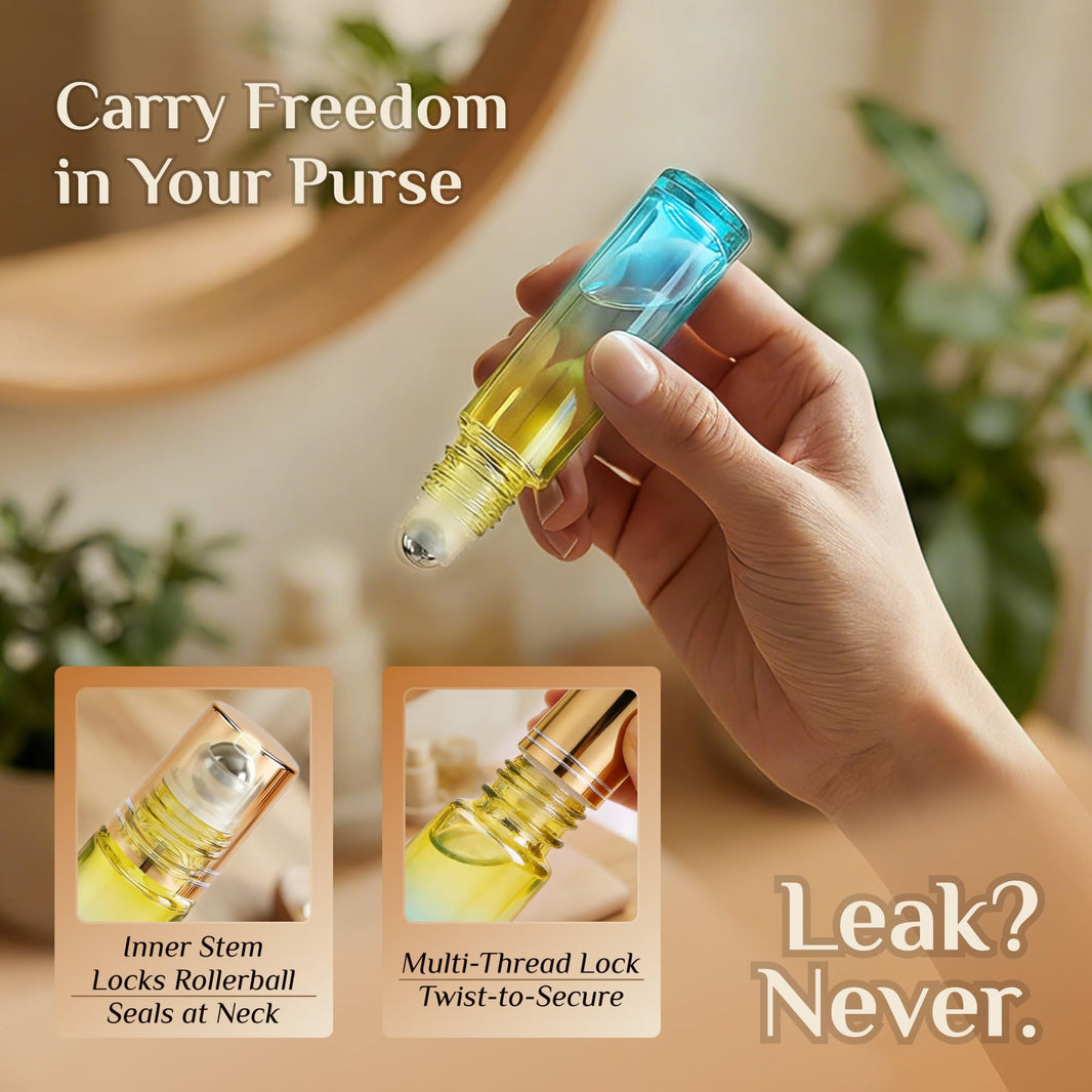 PrettyCare 4 Pack Amber Glass Oil Roller Bottles for Essential Oils 10ml, Roll On Bottles with Stainless Steel Roller Ball Leak-Proof Perfume Travel Refillable Bottle Empty, Beauty & Personal Care-PrettyCare 4 Pack Amber Glass Oil Roller Bottles for Essential Oils 10ml, Roll On Bottles with Stainless Steel Roller Ball Leak-Proof Perfume Travel Refillable Bottle Empty, Beauty & Personal Care