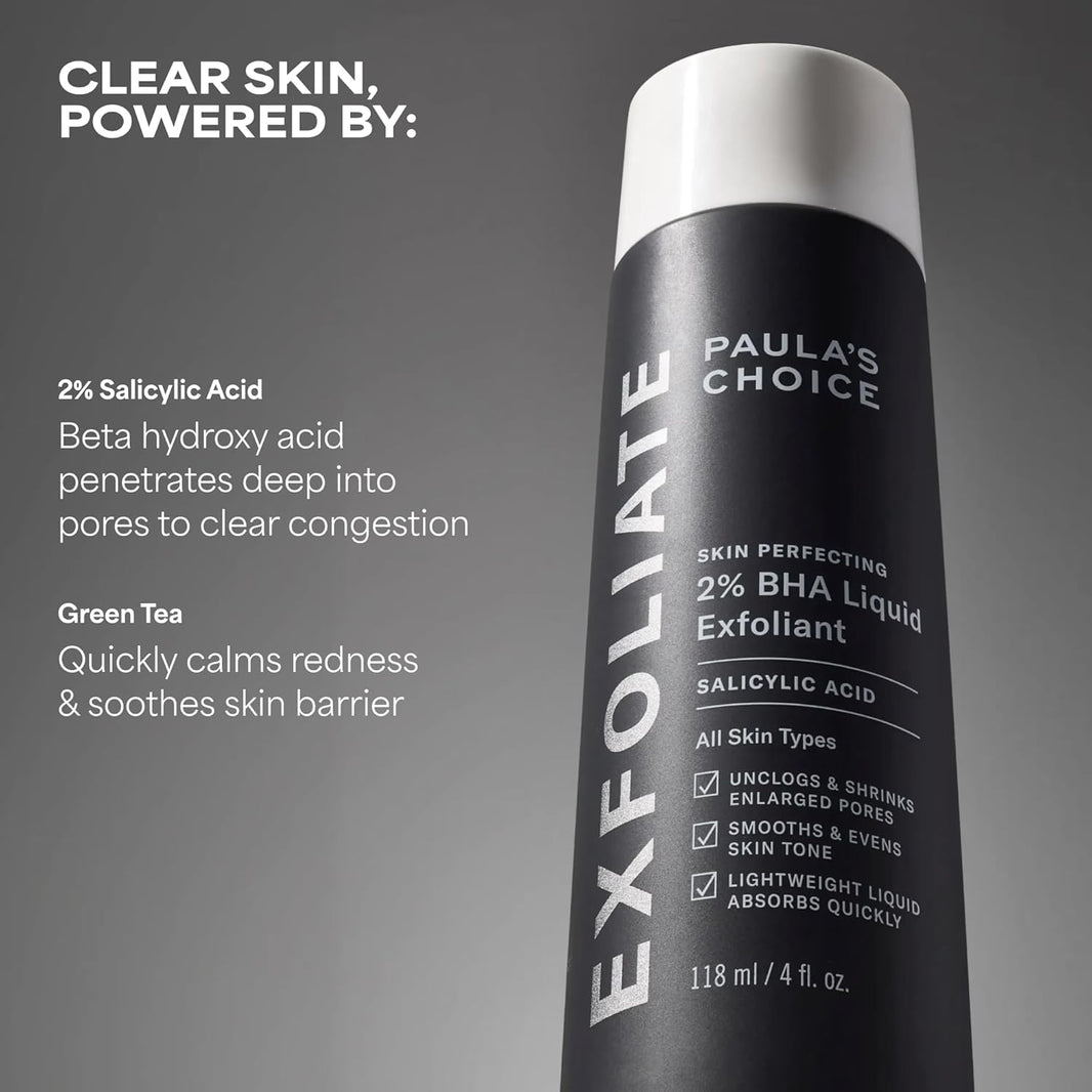 Paula's Choice SKIN PERFECTING 2% BHA Liquid Exfoliant with Salicylic Acid, Facial Polish for Pores, Wrinkles & Fine Lines, Suitable for Blackhead-Prone Skin, Fragrance-Free-Paula's Choice SKIN PERFECTING 2% BHA Liquid Exfoliant with Salicylic Acid, Facial Polish for Pores, Wrinkles & Fine Lines, Suitable for Blackhead-Prone Skin, Fragrance-Free