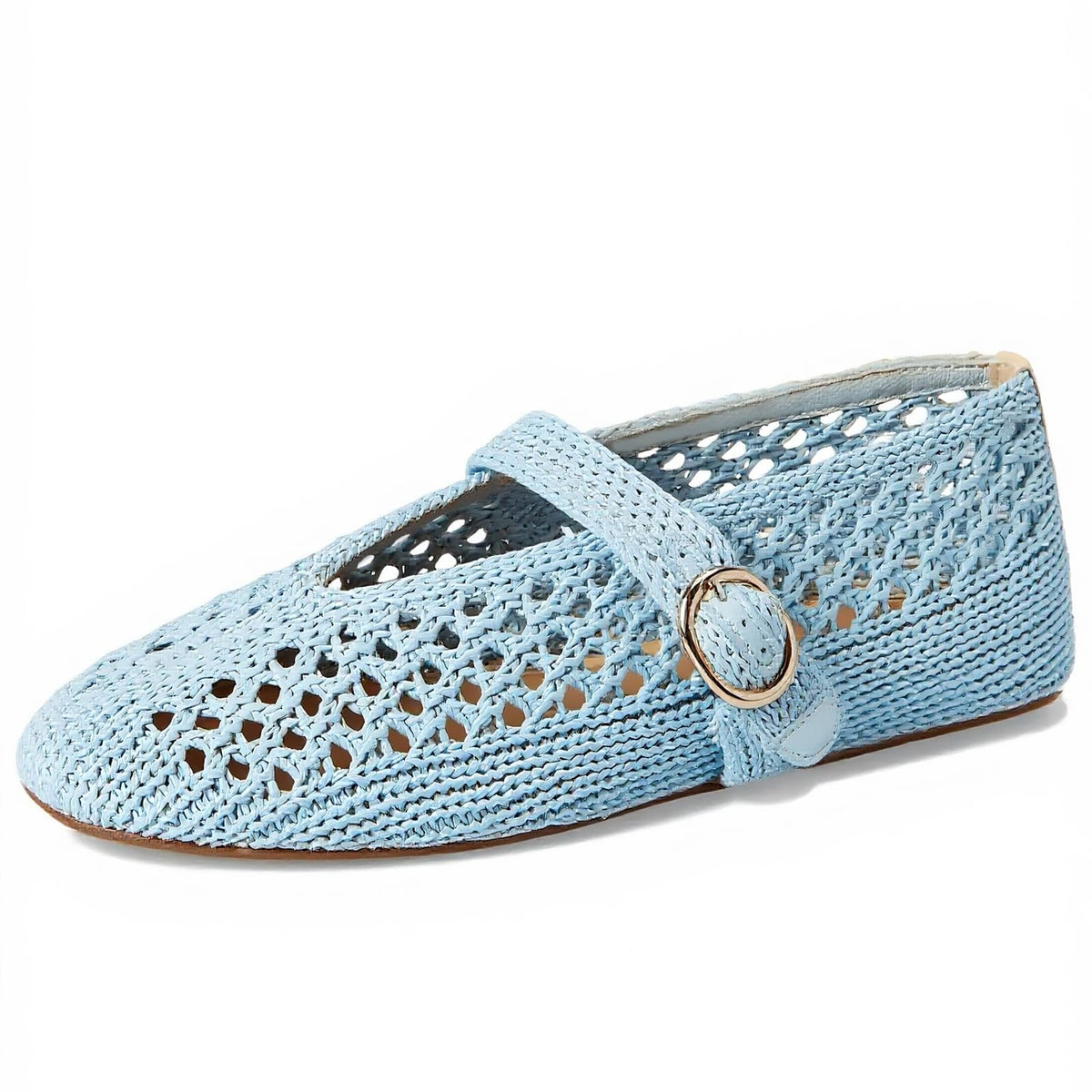 Woven Ballet Flats Women Mesh Raffia Flats Round Toe Mary Janes Comfortable Ballerina Flat Shoes-Woven Ballet Flats Women Mesh Raffia Flats Round Toe Mary Janes Comfortable Ballerina Flat Shoes