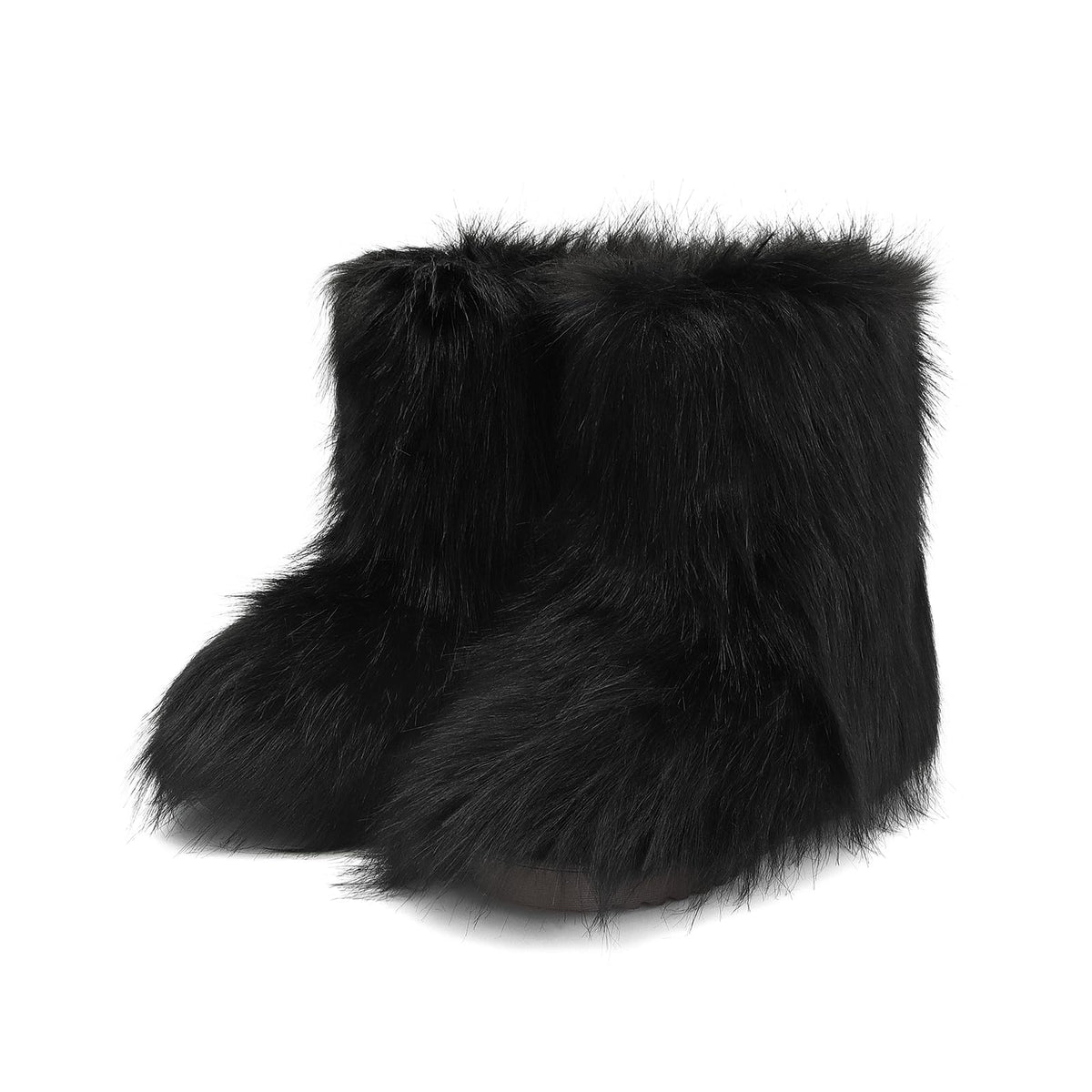 Wnshonzy Fur Boots for Women Snow Furry Fluffy Platform Flat Ankle Mini Boot Winter Round Toe Y2k Comfortable Mid-Calf Short Outdoor 2025-Wnshonzy Fur Boots for Women Snow Furry Fluffy Platform Flat Ankle Mini Boot Winter Round Toe Y2k Comfortable Mid-Calf Short Outdoor 2025