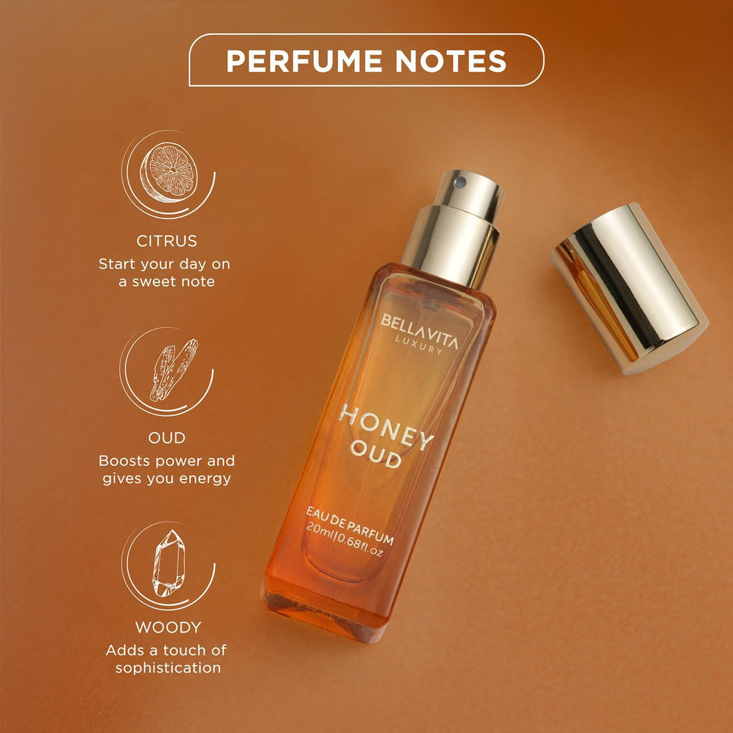 Bellavita Luxury Honey oud Eau de Parfum | 20 ml (0.7 fl.oz.) | Travel Size Perfume for Men and Women | Sweet Honey, Bergamot, Oud, and Amber Notes | Long Lasting Unisex Fragrance-Bellavita Luxury Honey oud Eau de Parfum | 20 ml (0.7 fl.oz.) | Travel Size Perfume for Men and Women | Sweet Honey, Bergamot, Oud, and Amber Notes | Long Lasting Unisex Fragrance